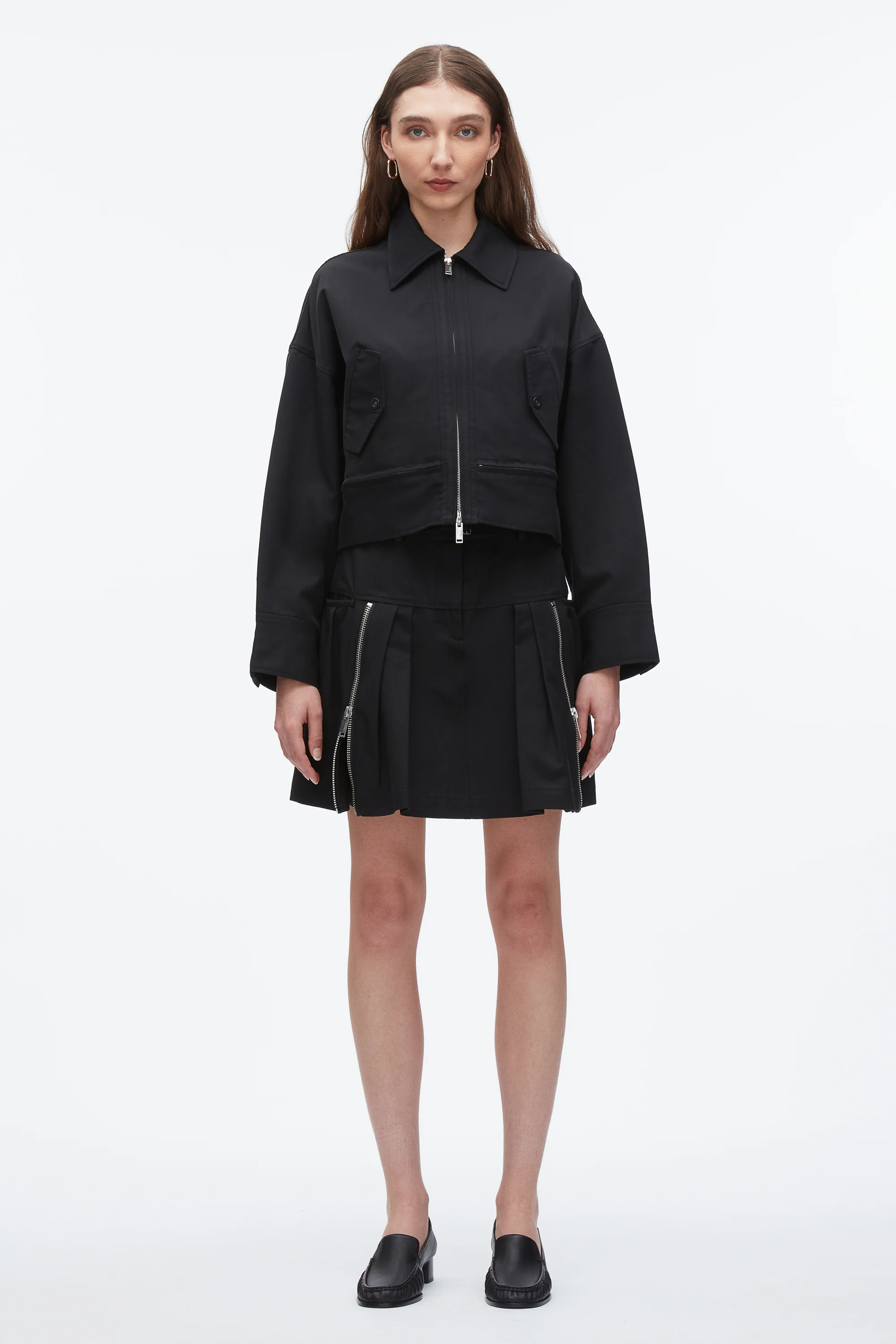 Double Zip Cropped Utility Jacket - Image 9
