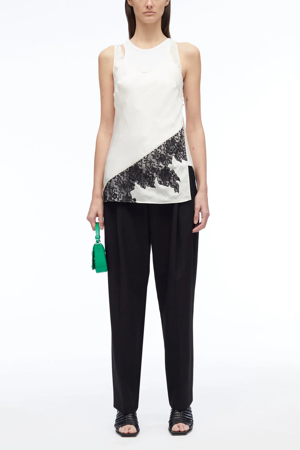 Deconstructed Jersey Tunic With Lace - Image 10