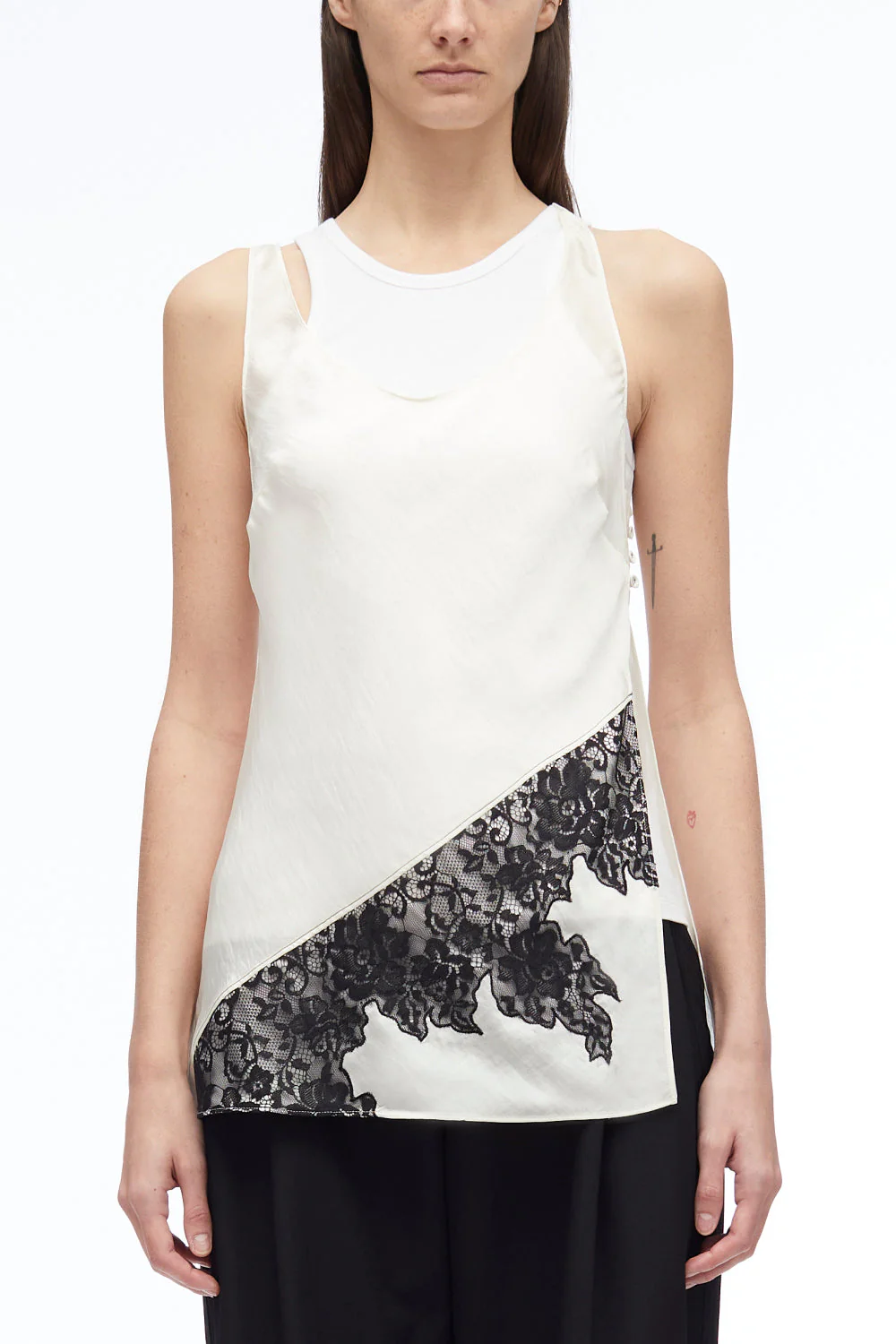Deconstructed Jersey Tunic With Lace - Image 6