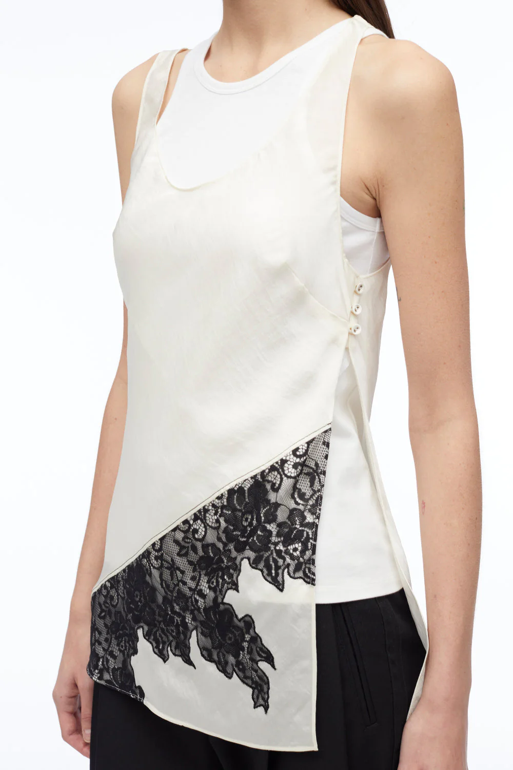 Deconstructed Jersey Tunic With Lace - Image 7