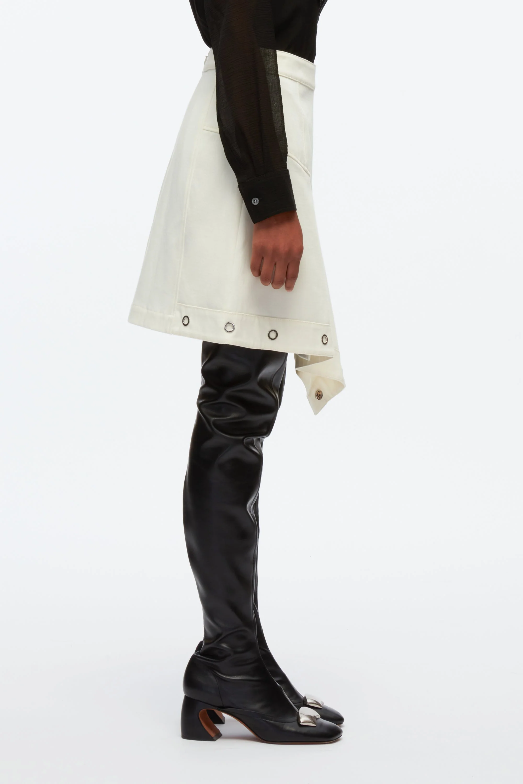 Deconstructed Utility Skirt With Eyelets - Image 3