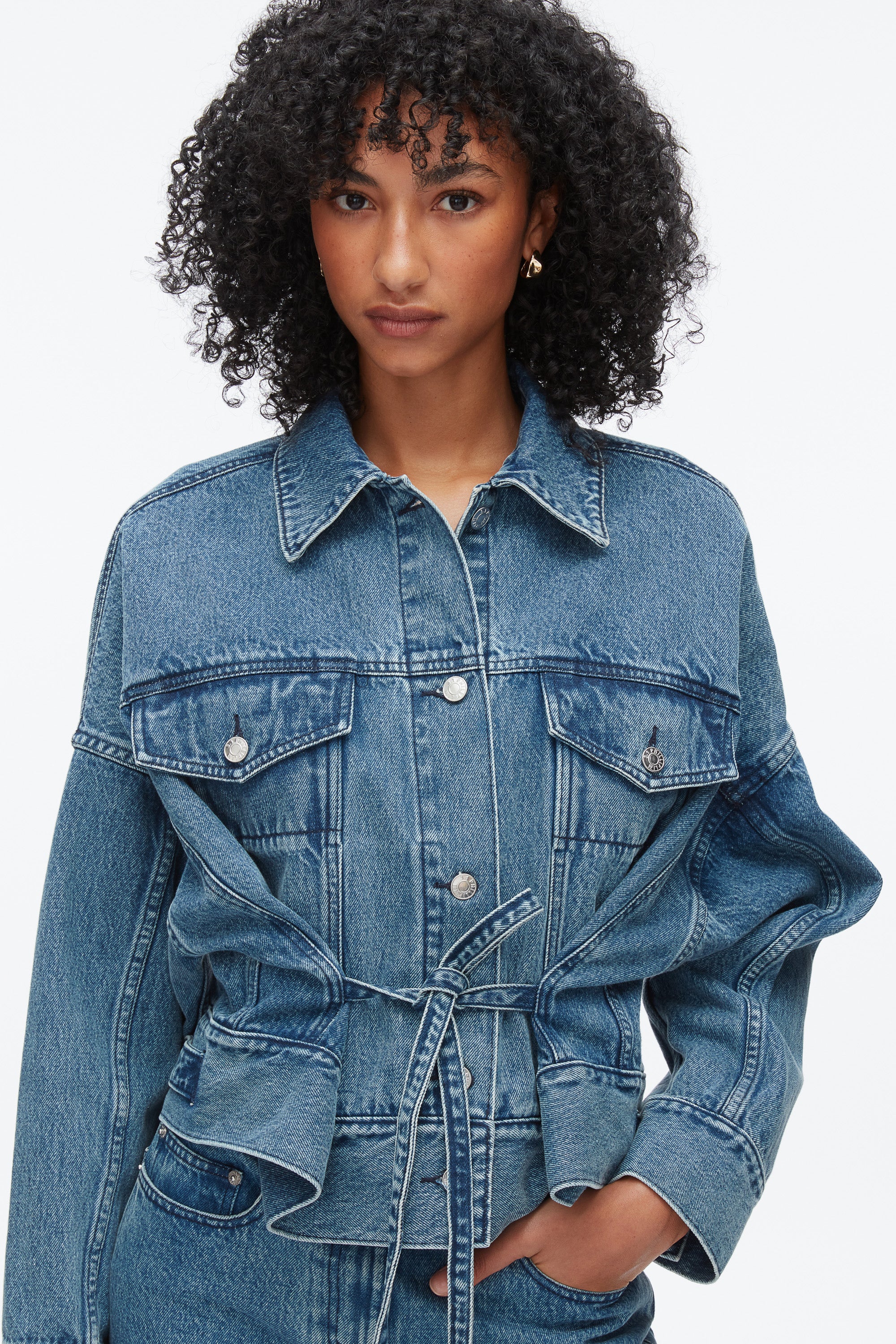 Blooming Lotus Denim Boxy Jacket - Image 4