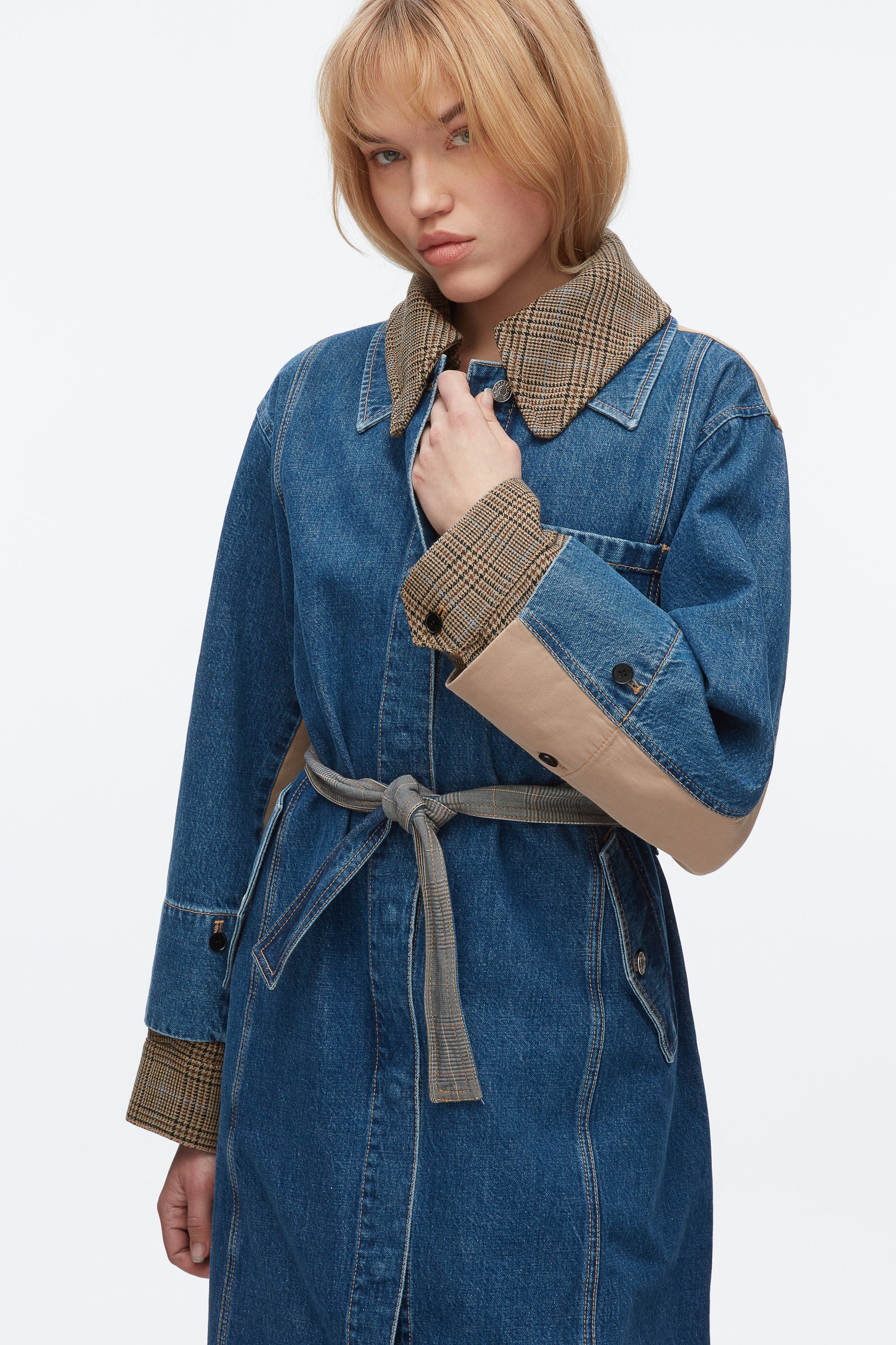 Denim Combo Trench - Image 6