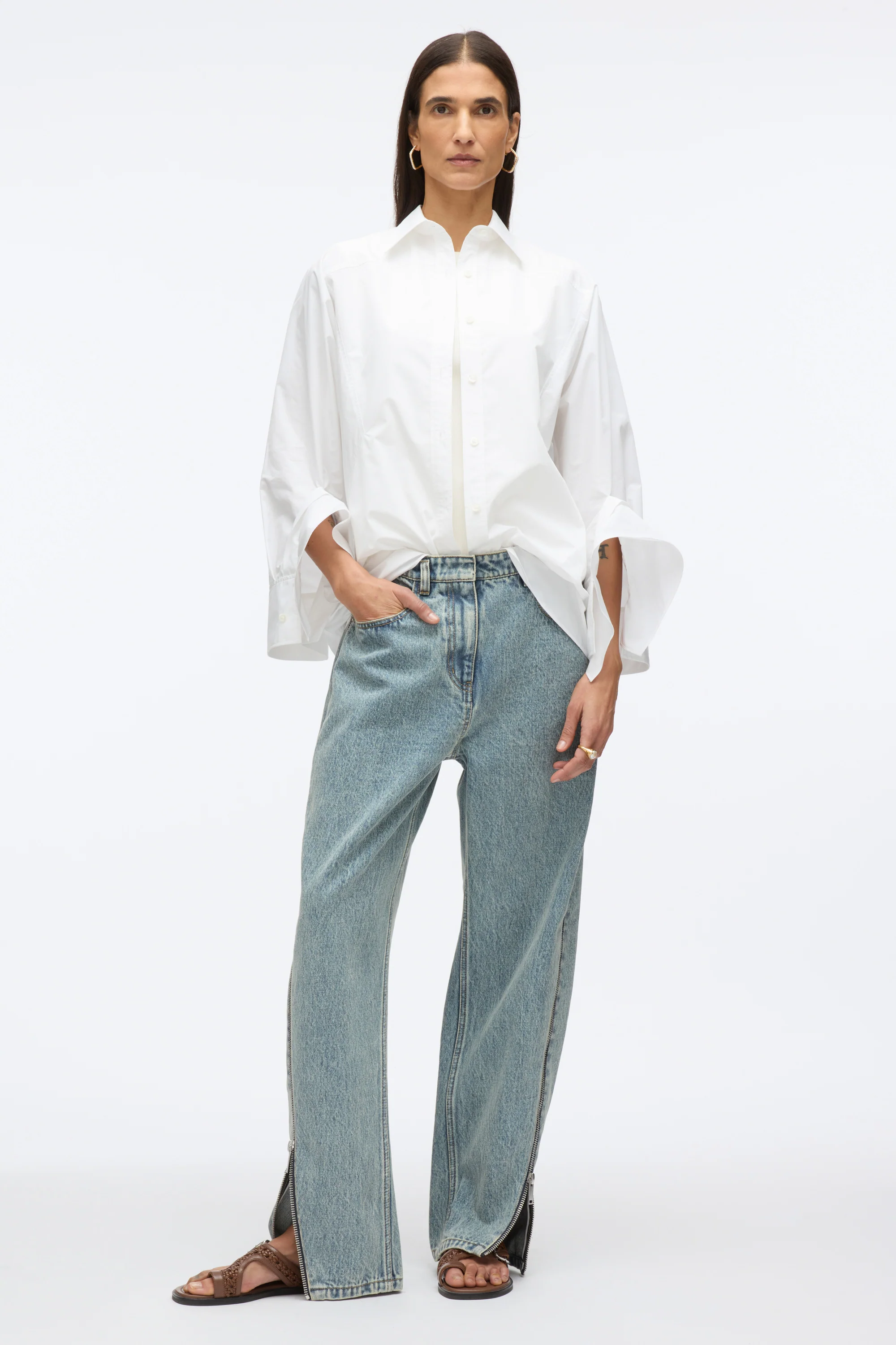 Curve Denim Pant with Zippers