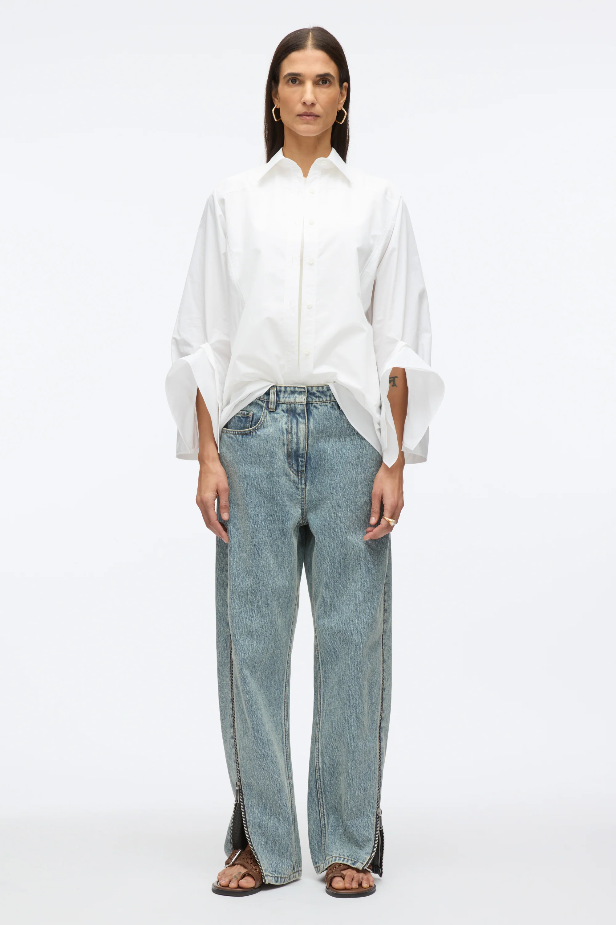 Curve Denim Pant with Zippers - Image 2