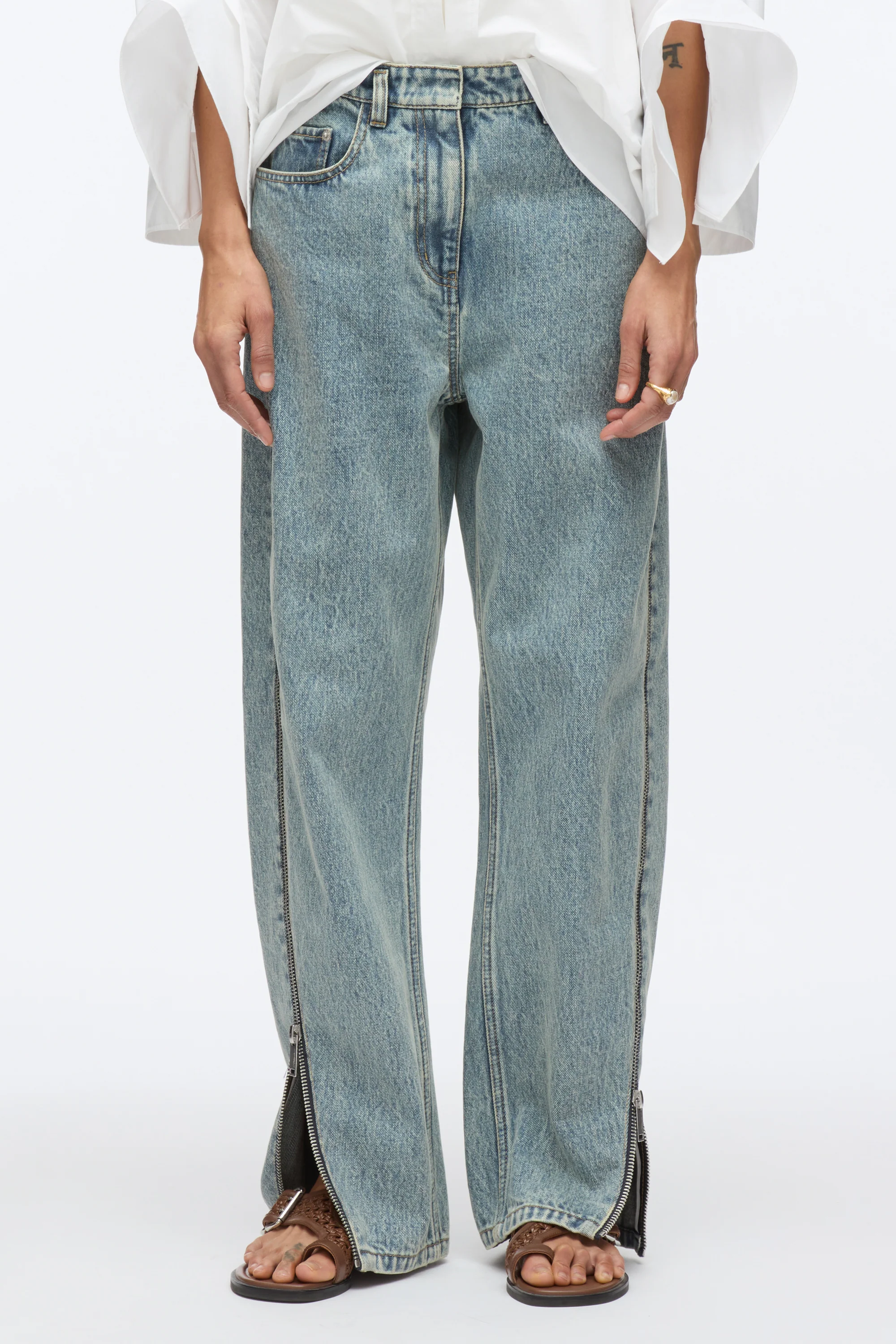 Curve Denim Pant with Zippers - Image 3