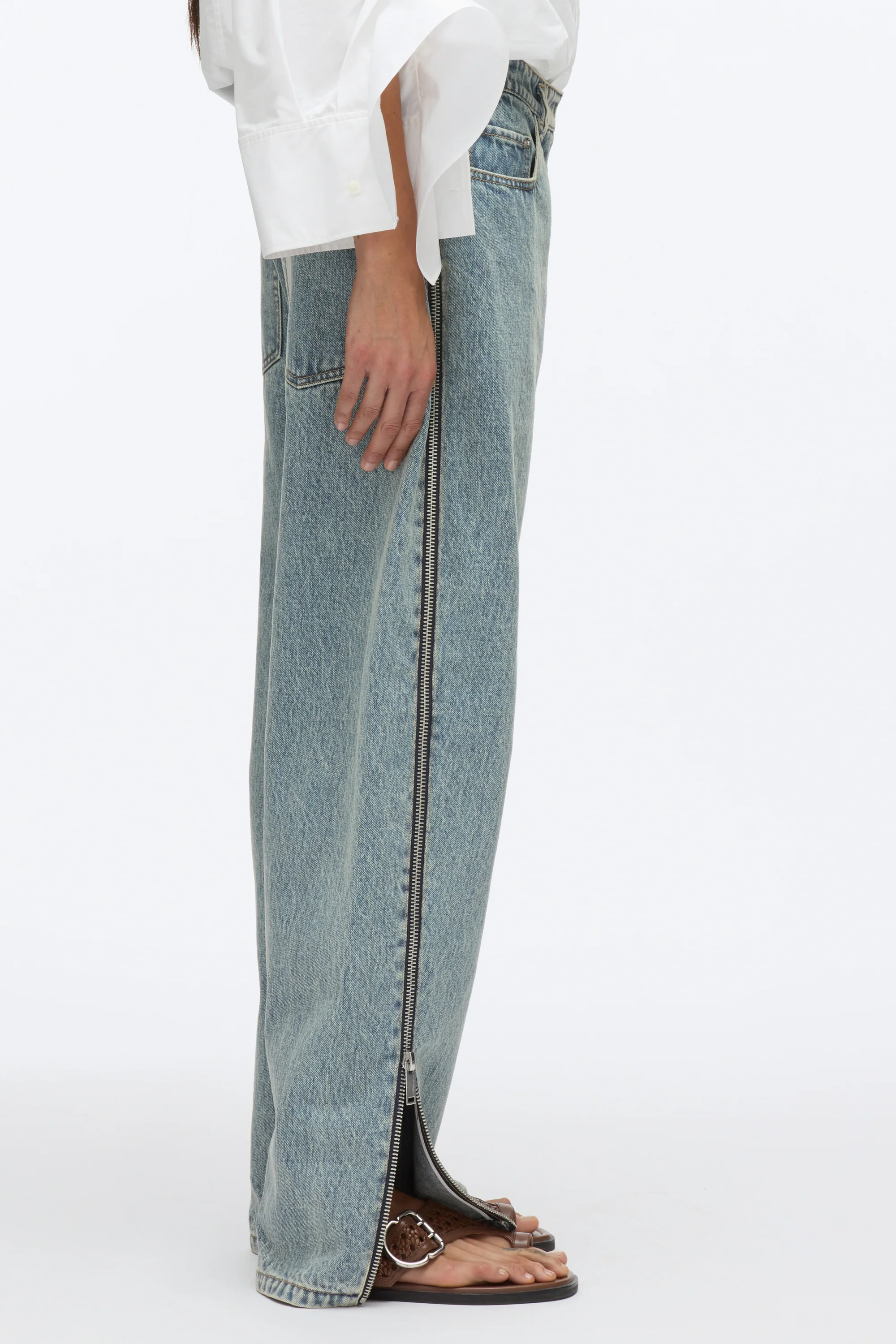 Curve Denim Pant with Zippers - Image 4