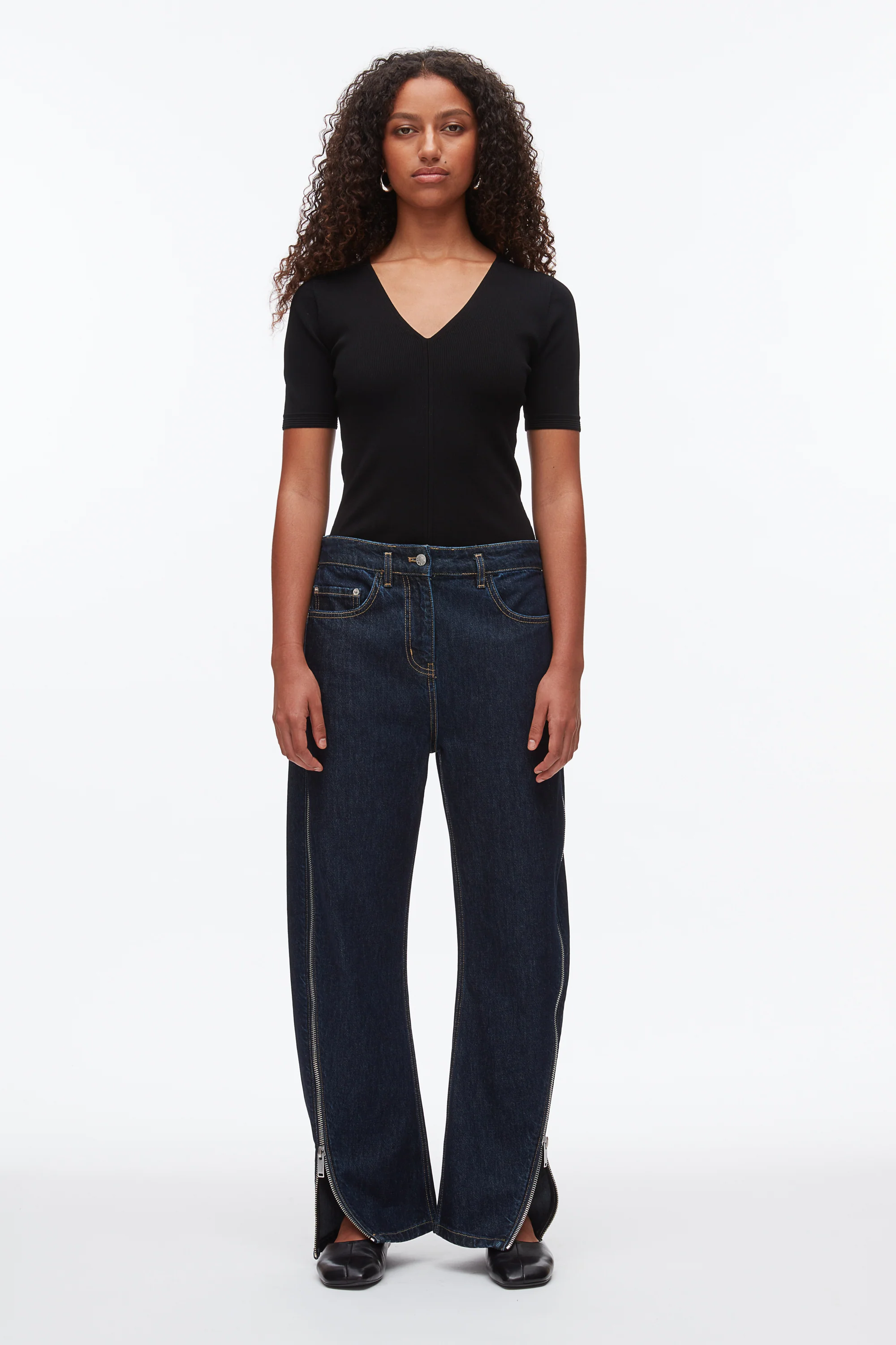 Curve Denim Pant with Zip - Image 2