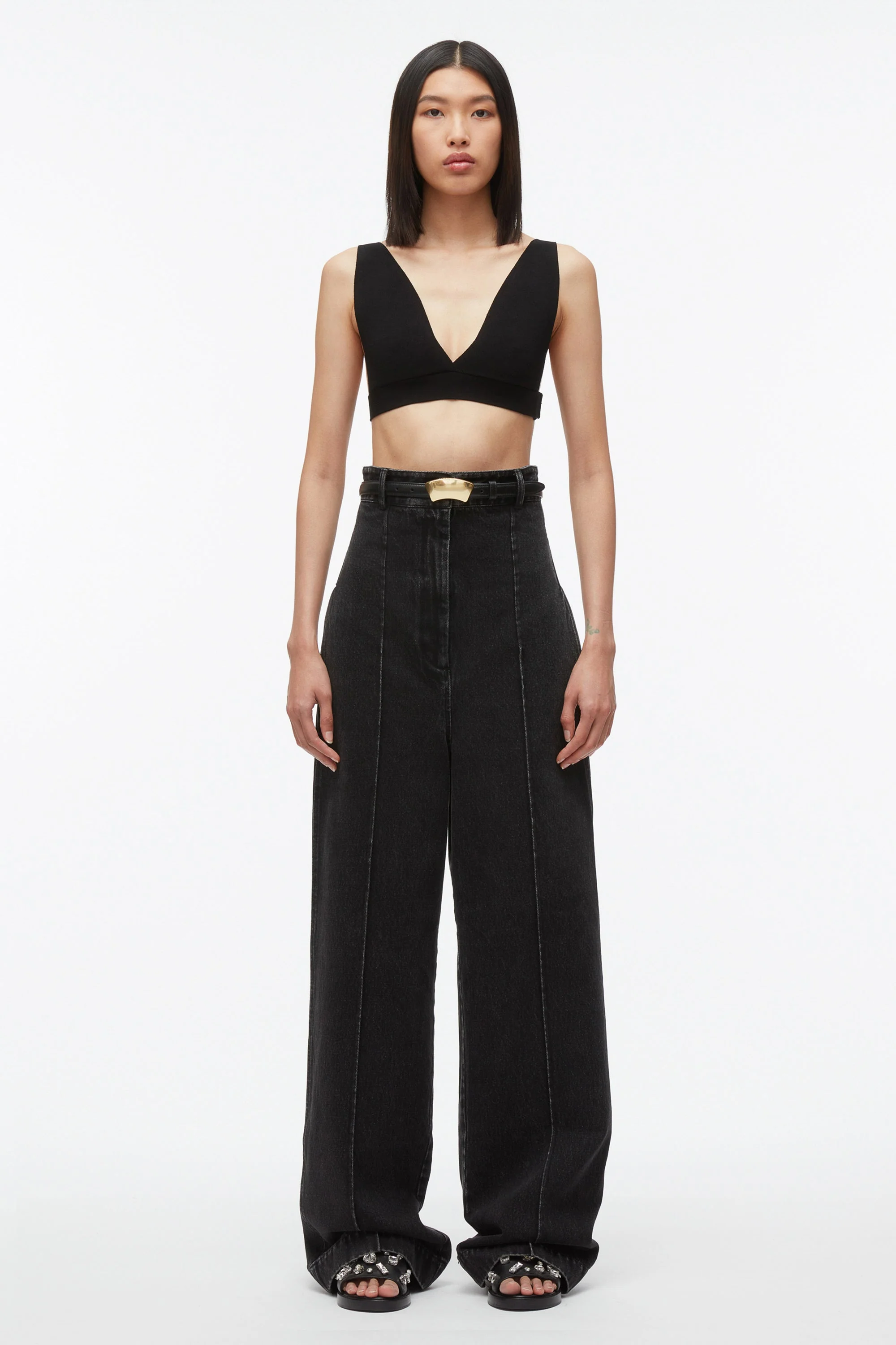 Denim Extreme High Waisted Trouser - Image 2