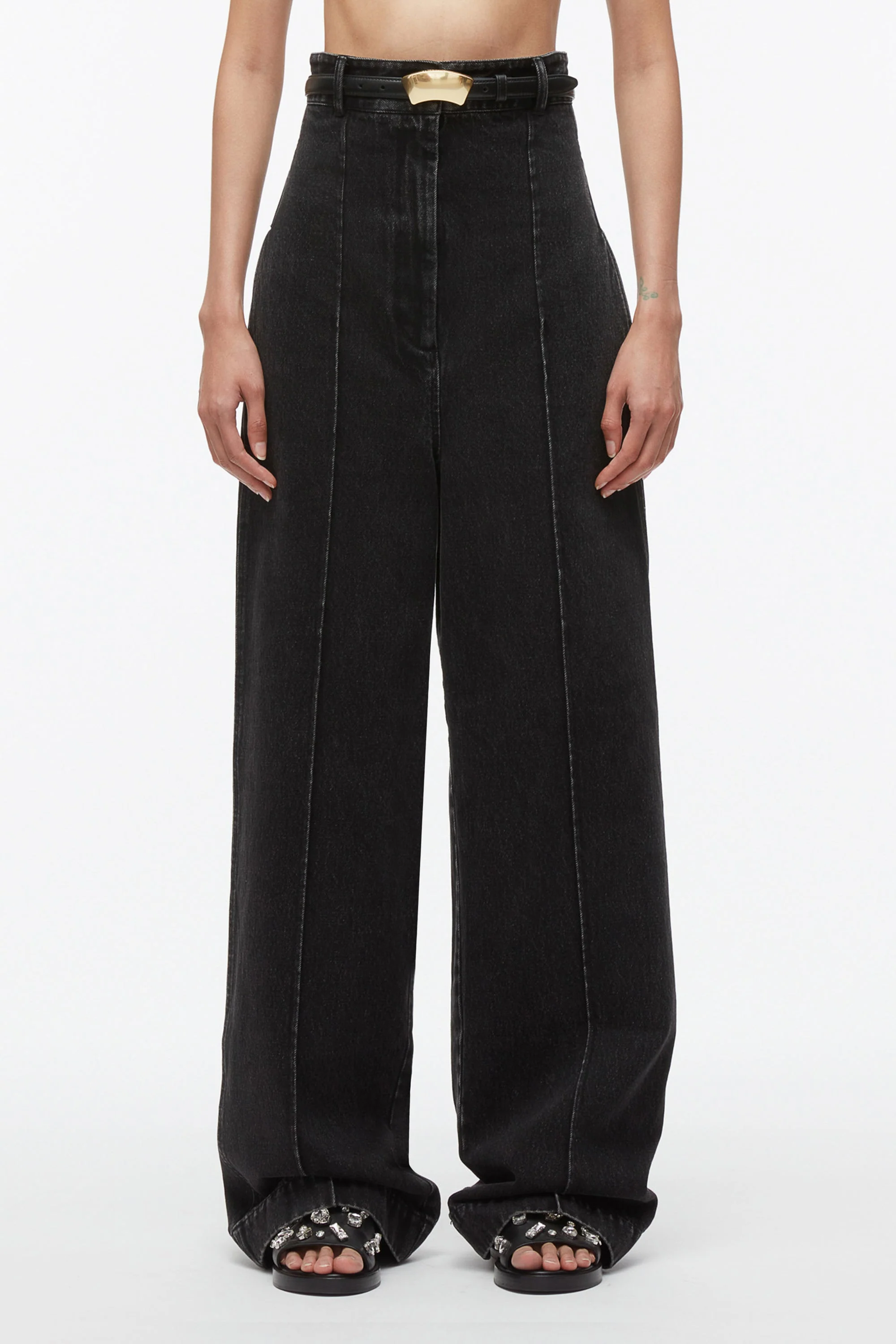 Denim Extreme High Waisted Trouser - Image 3