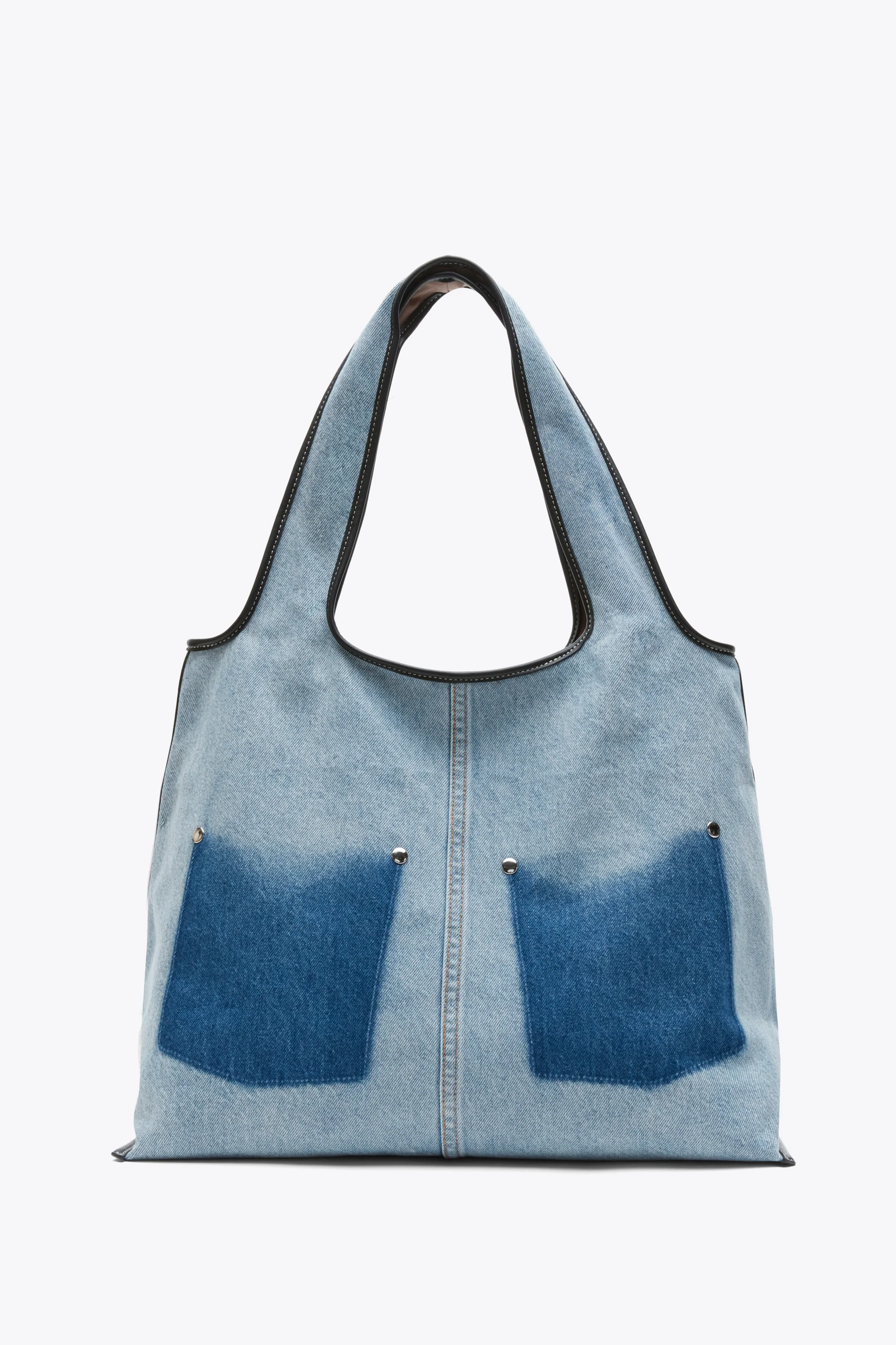Denim Ghost Patch Market Tote - Image 2