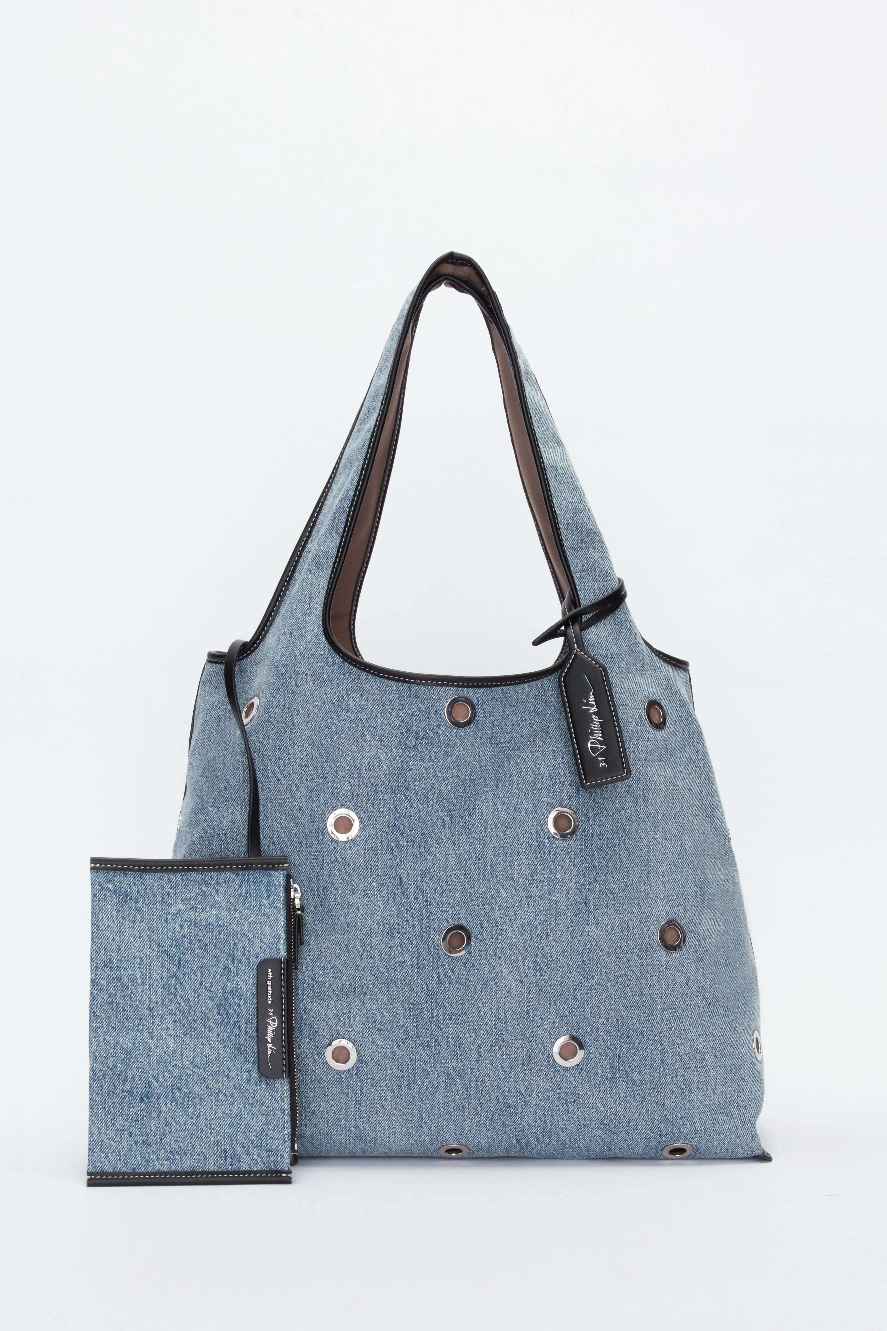 Denim Market Tote with Grommets