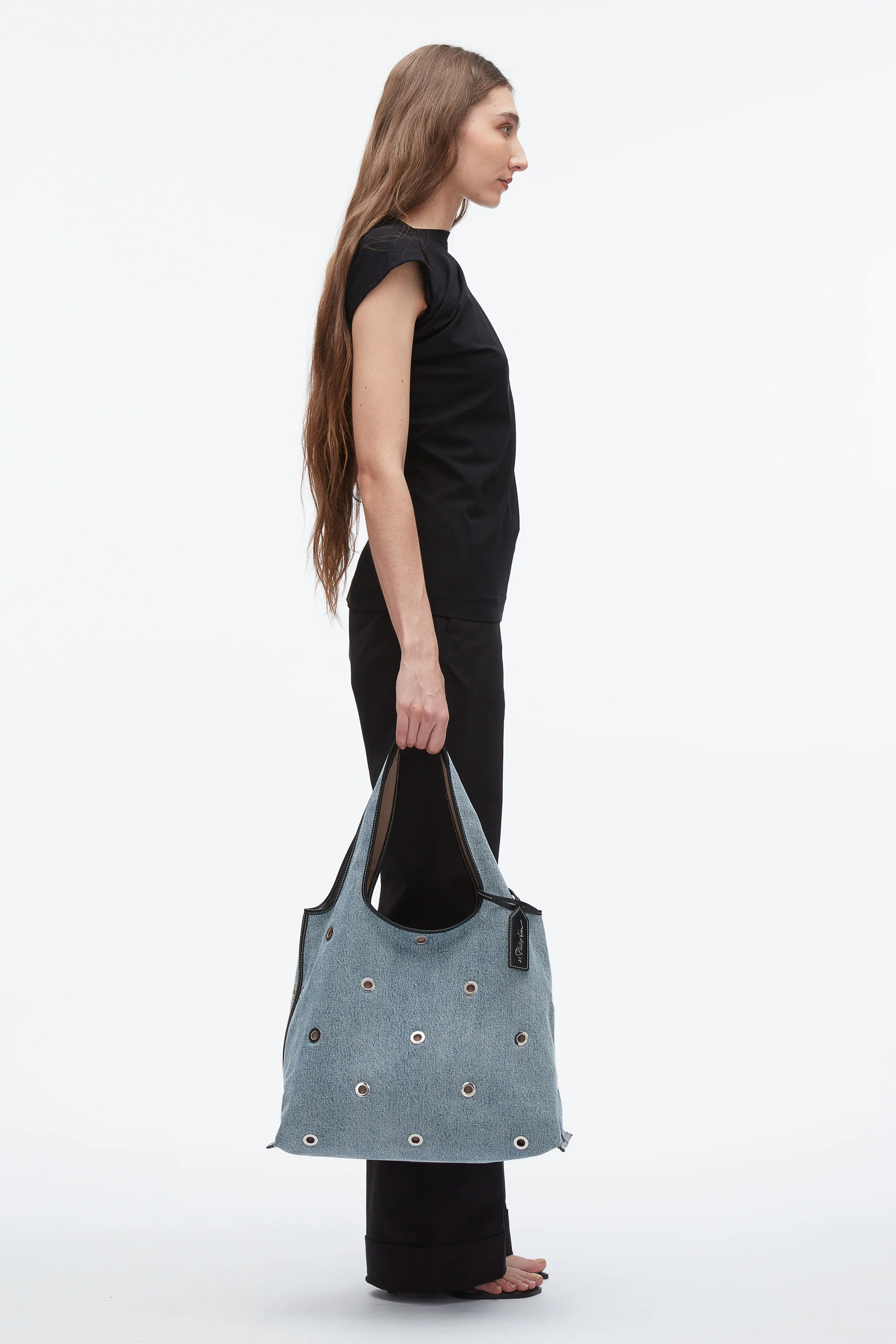 Denim Market Tote with Grommets - Image 4