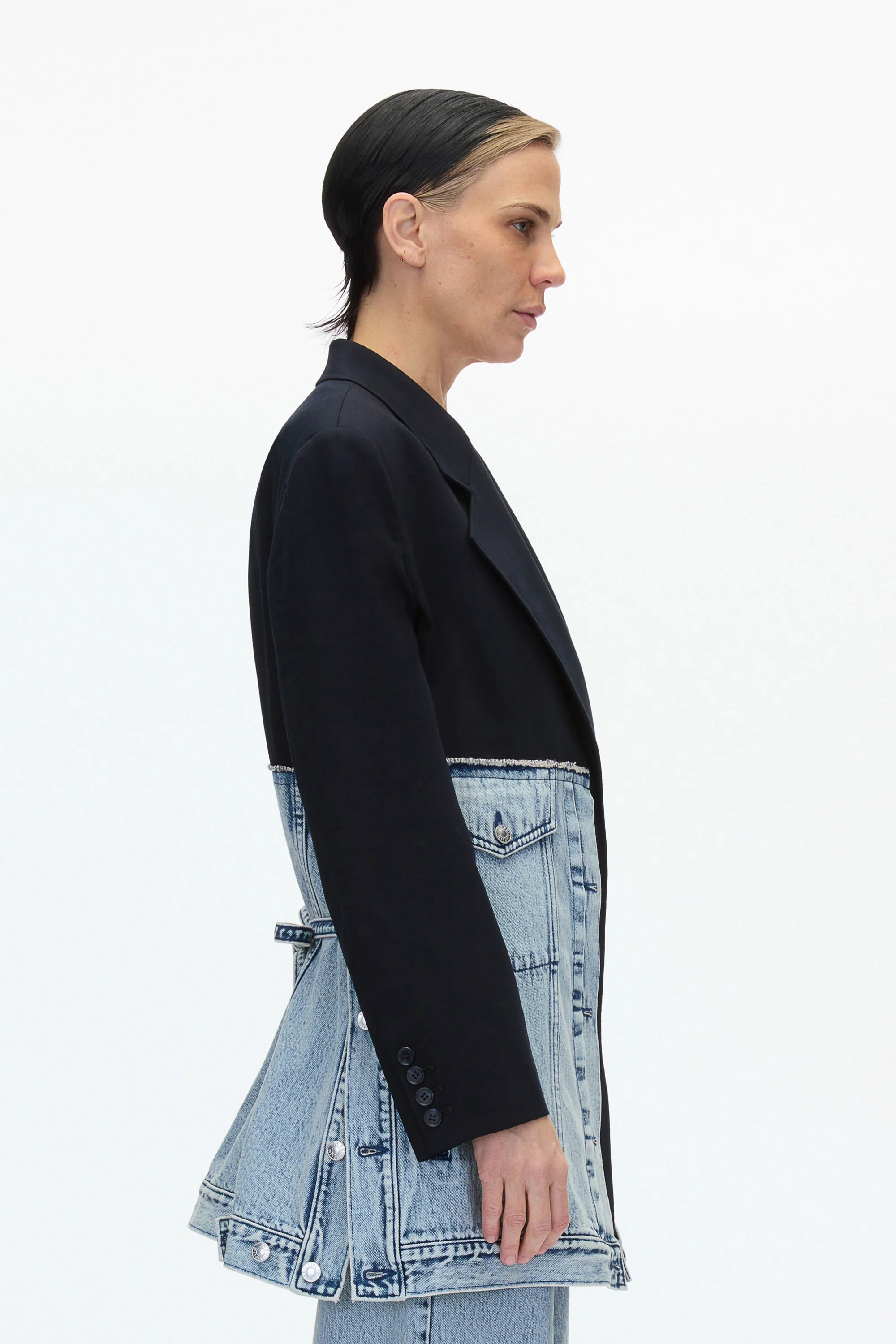 Deinim Oversized Hybrid Blazer with Ties - Image 3