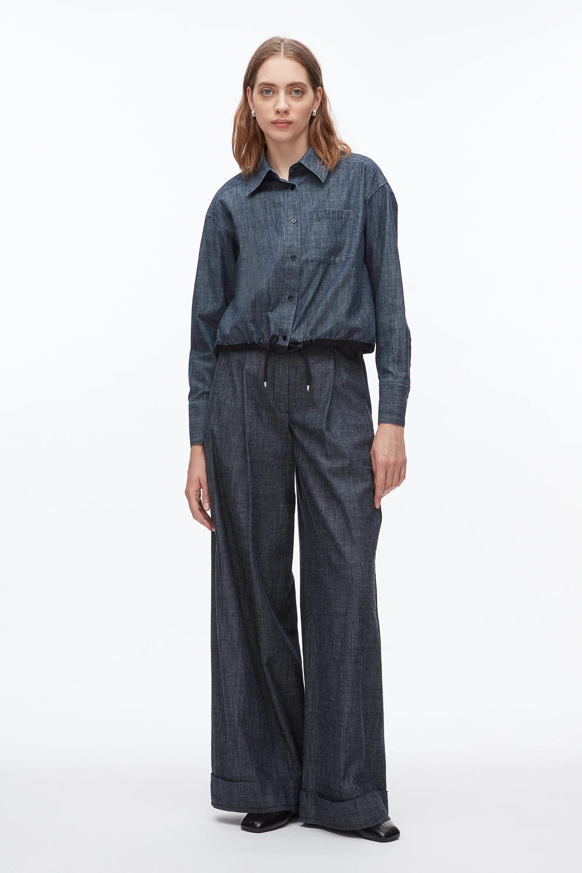 Cropped Chambray Shirt