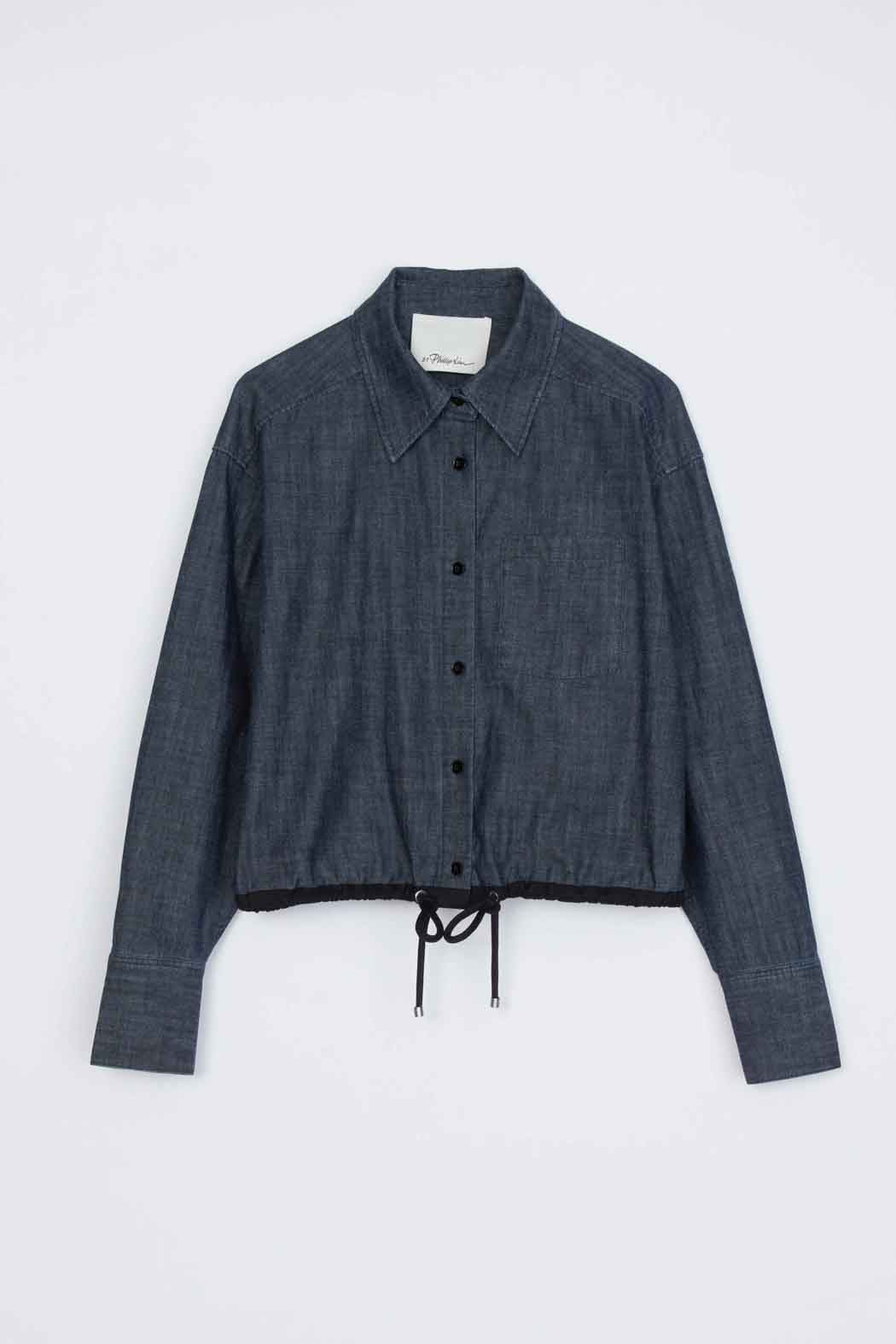 Cropped Chambray Shirt - Image 7