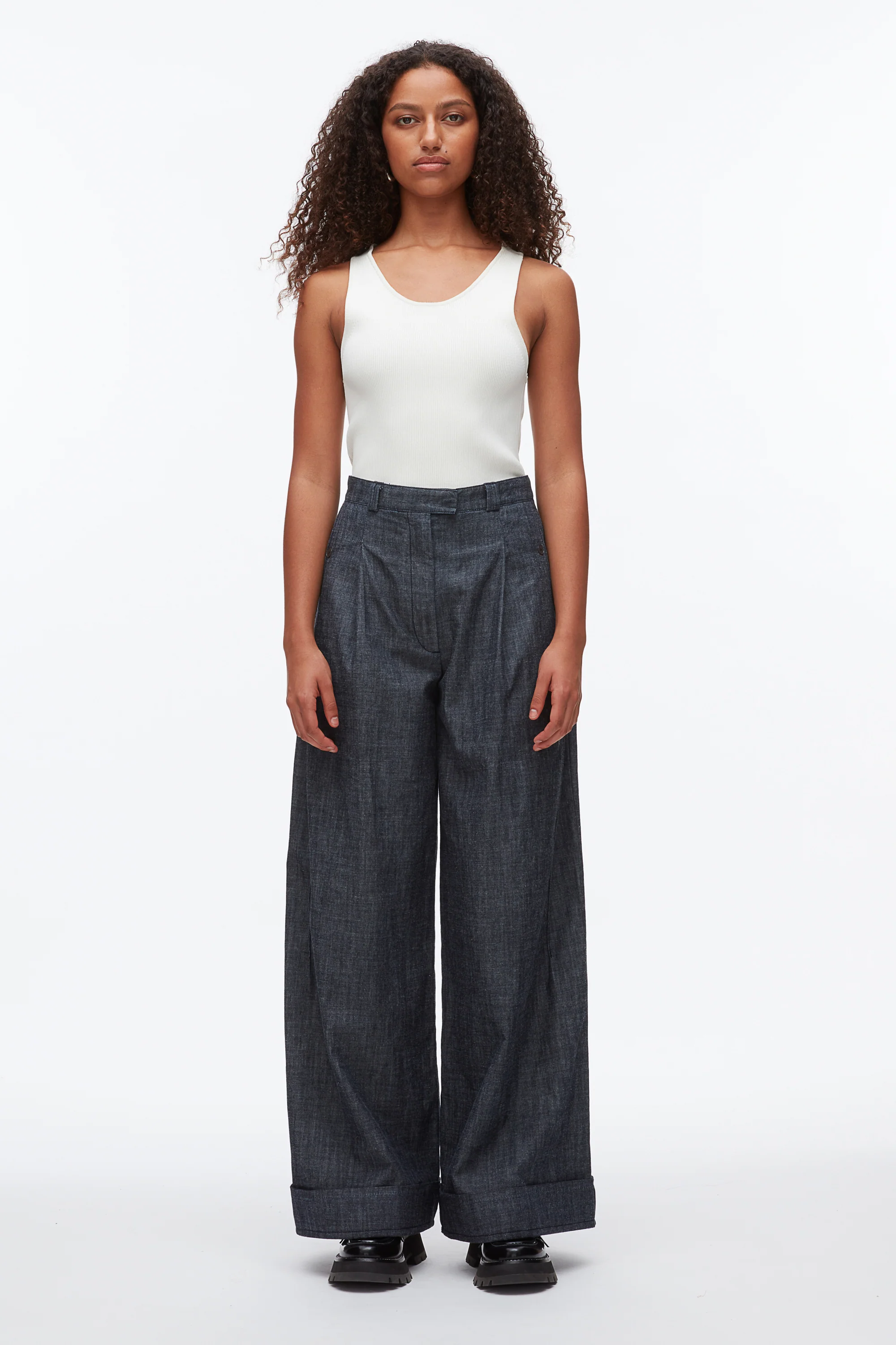 Double Pleat Wide Leg Pant - Image 2
