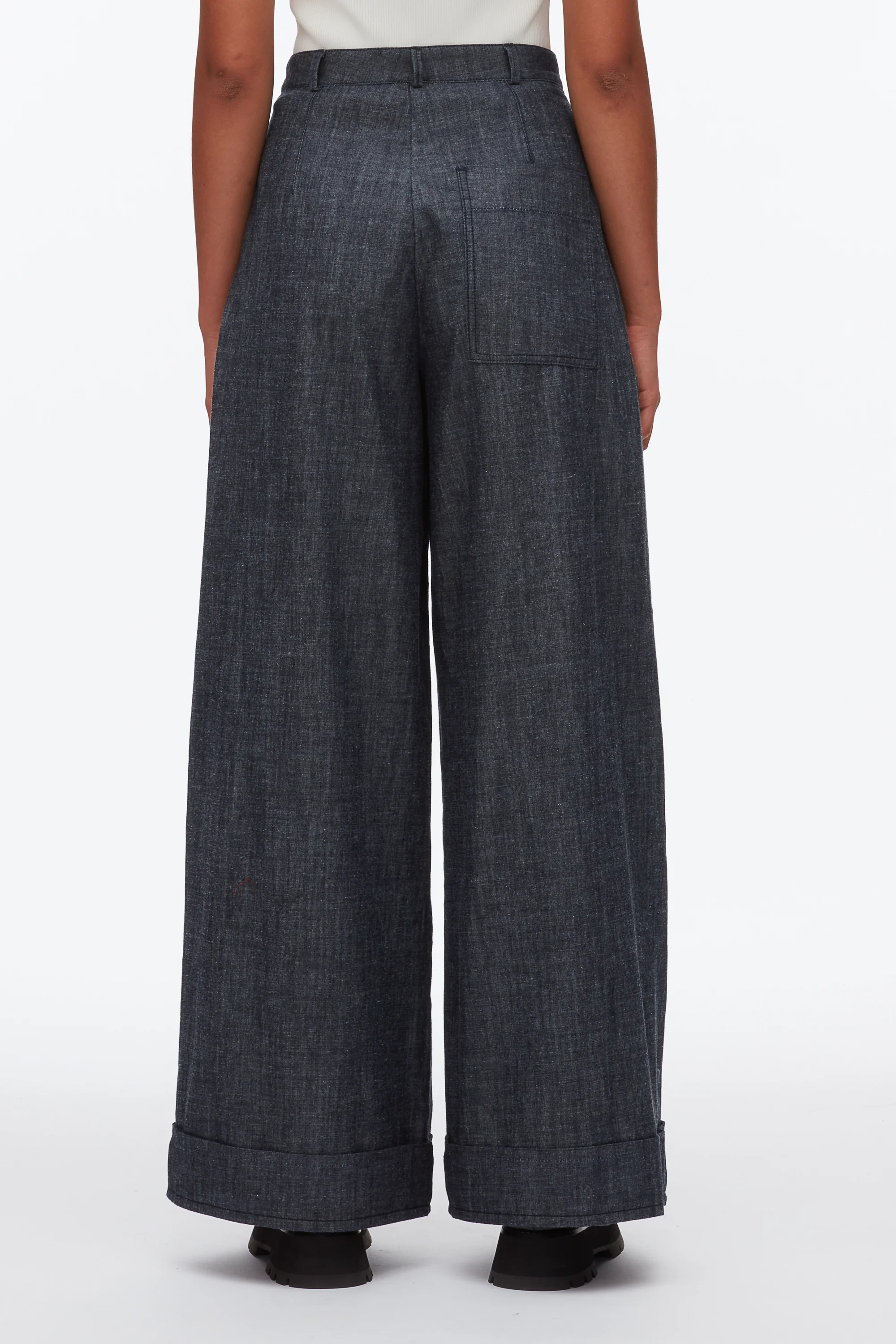 Double Pleat Wide Leg Pant - Image 5