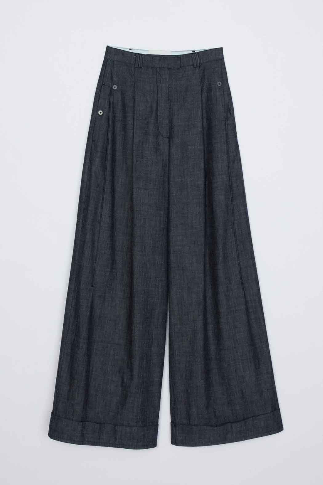 Double Pleat Wide Leg Pant - Image 7