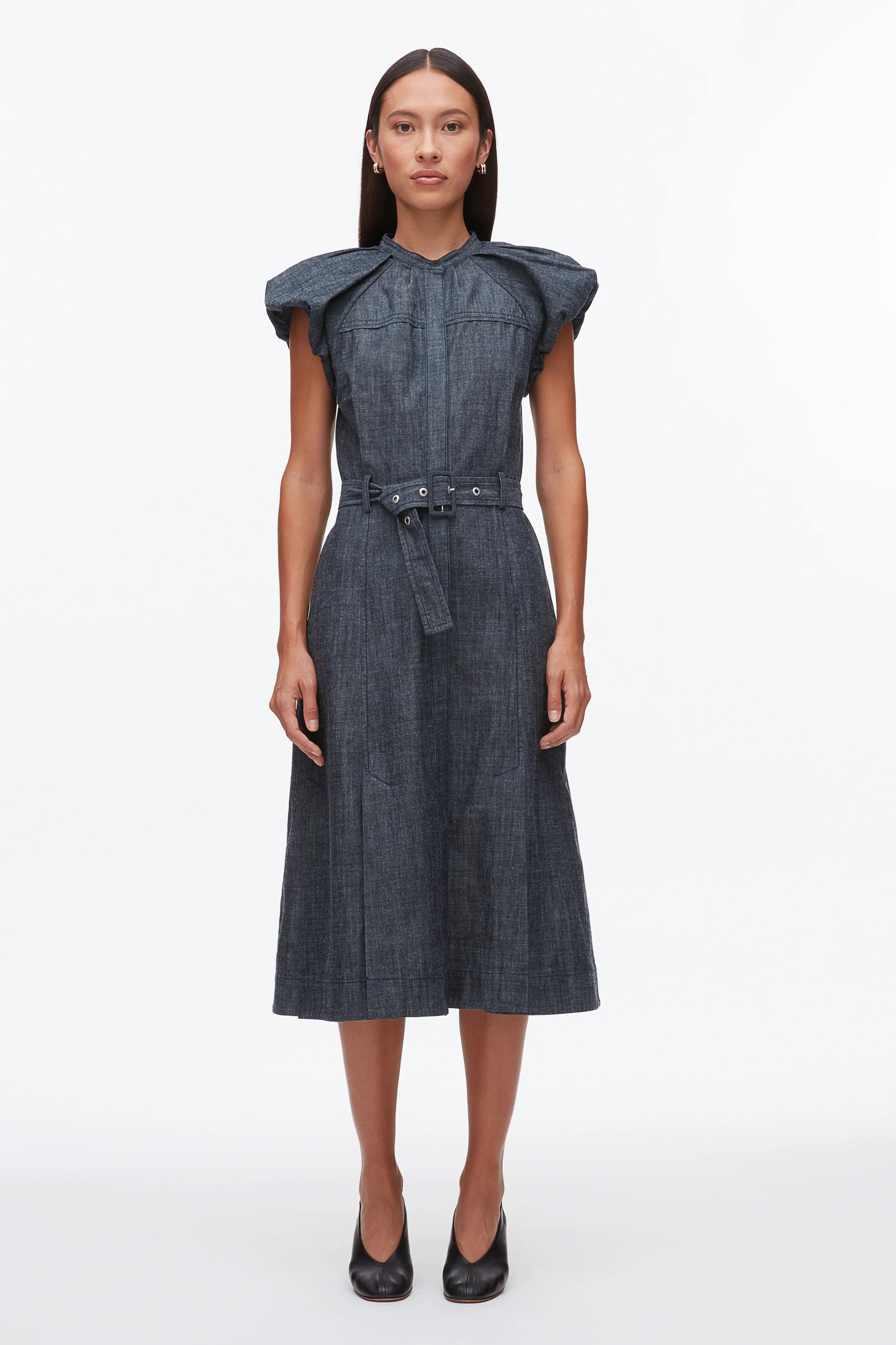 Denim Puff Sleeve Dress - Image 2