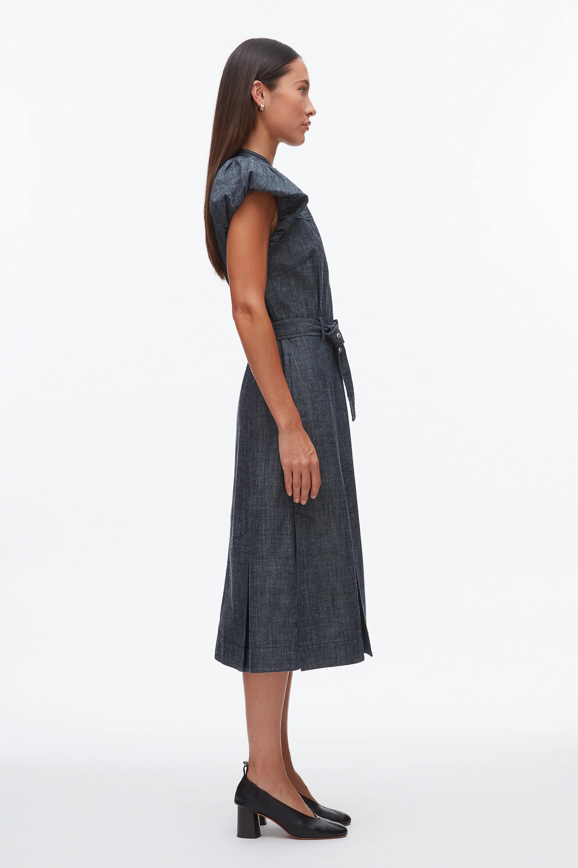 Denim Puff Sleeve Dress - Image 3