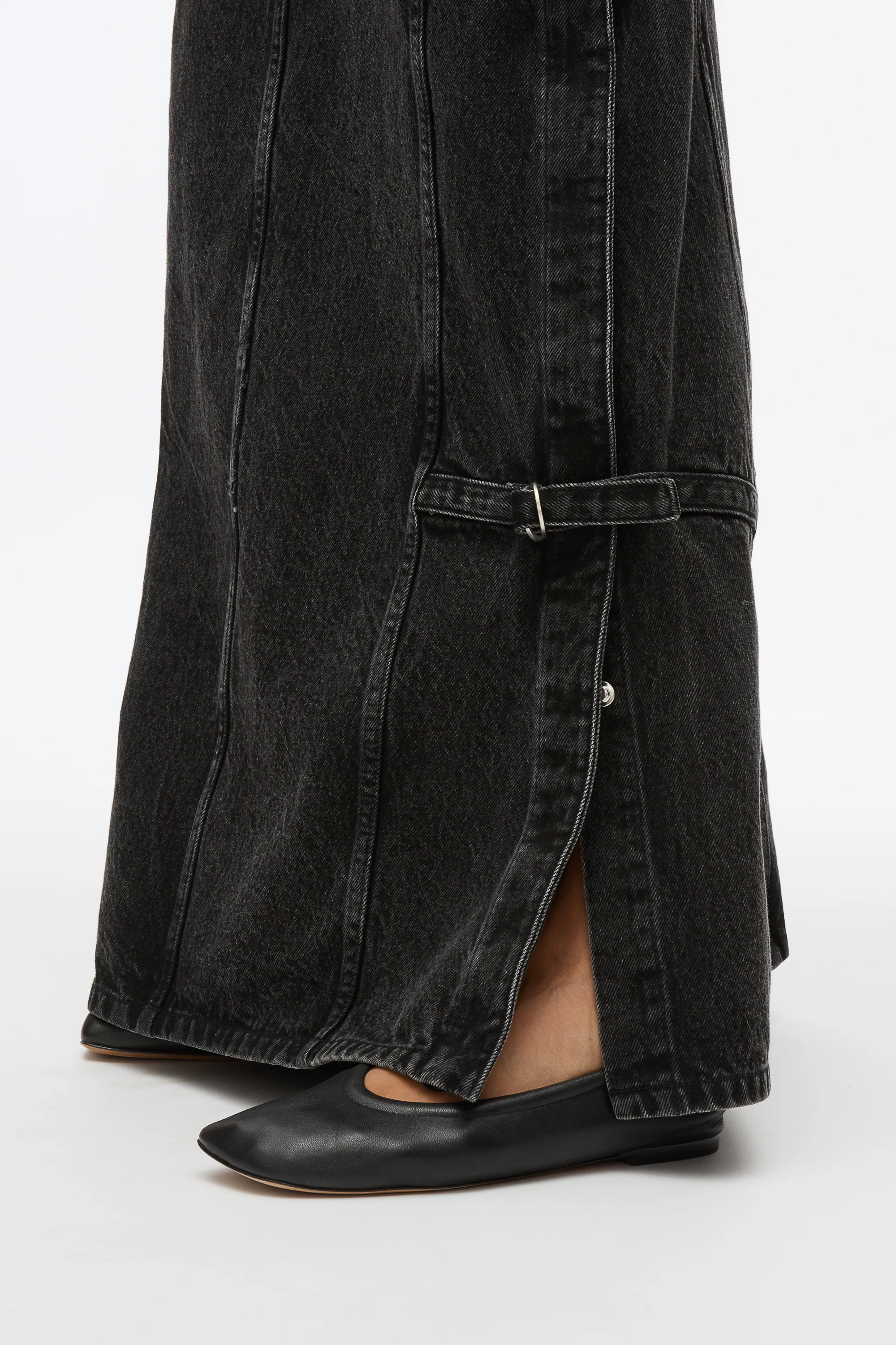Denim Cargo Maxi Skirt - Image 7