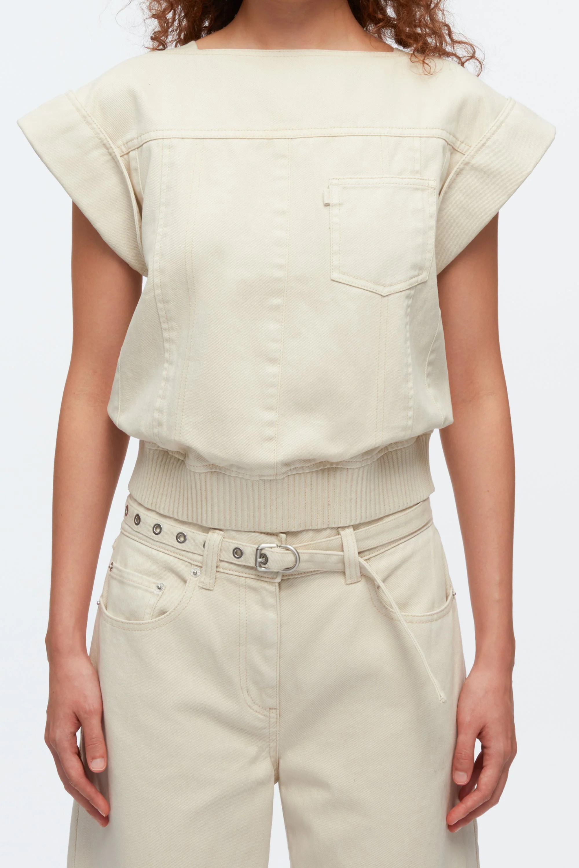 Demin Wide-Leg Belted Jeans - Image 5