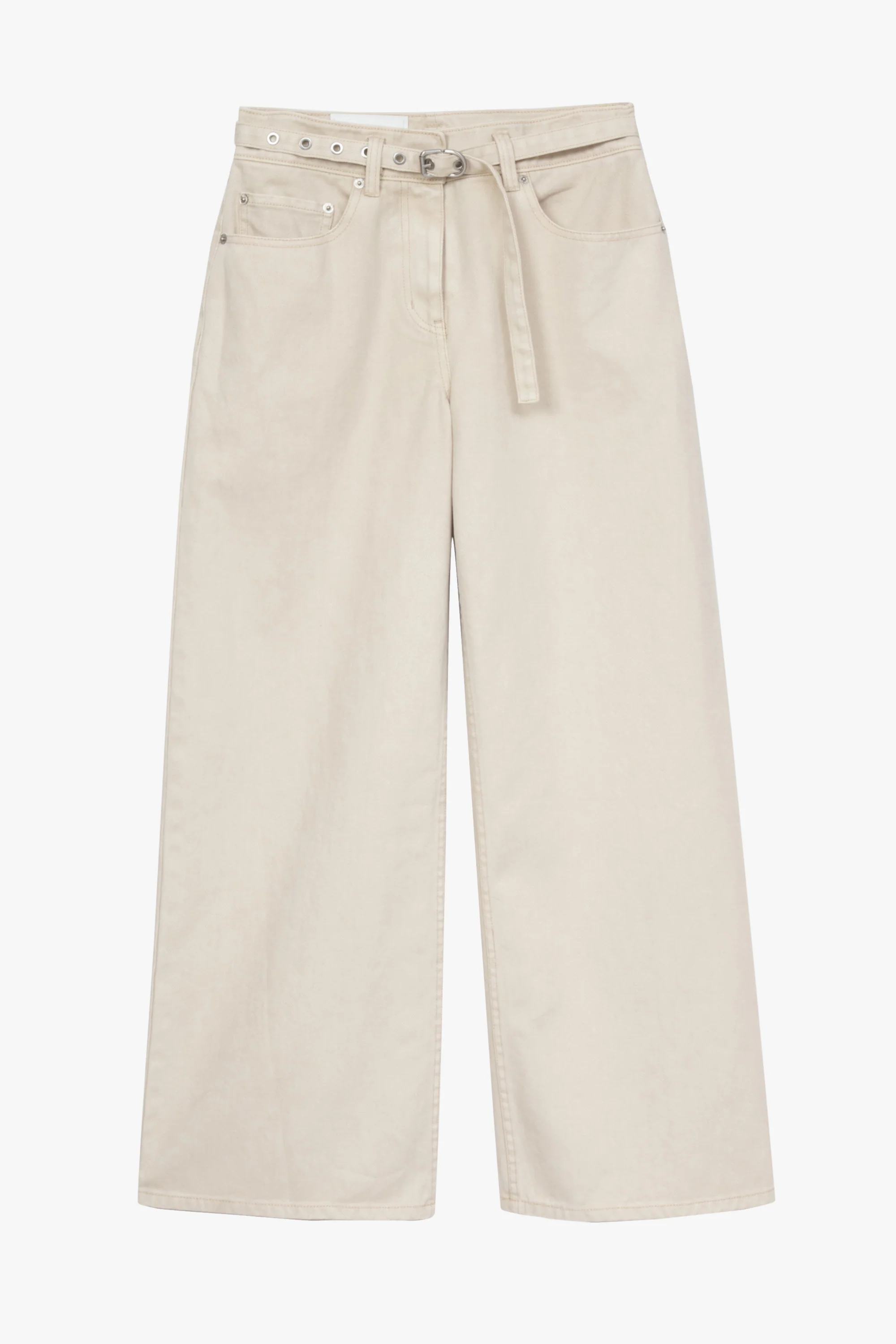 Demin Wide-Leg Belted Jeans - Image 6