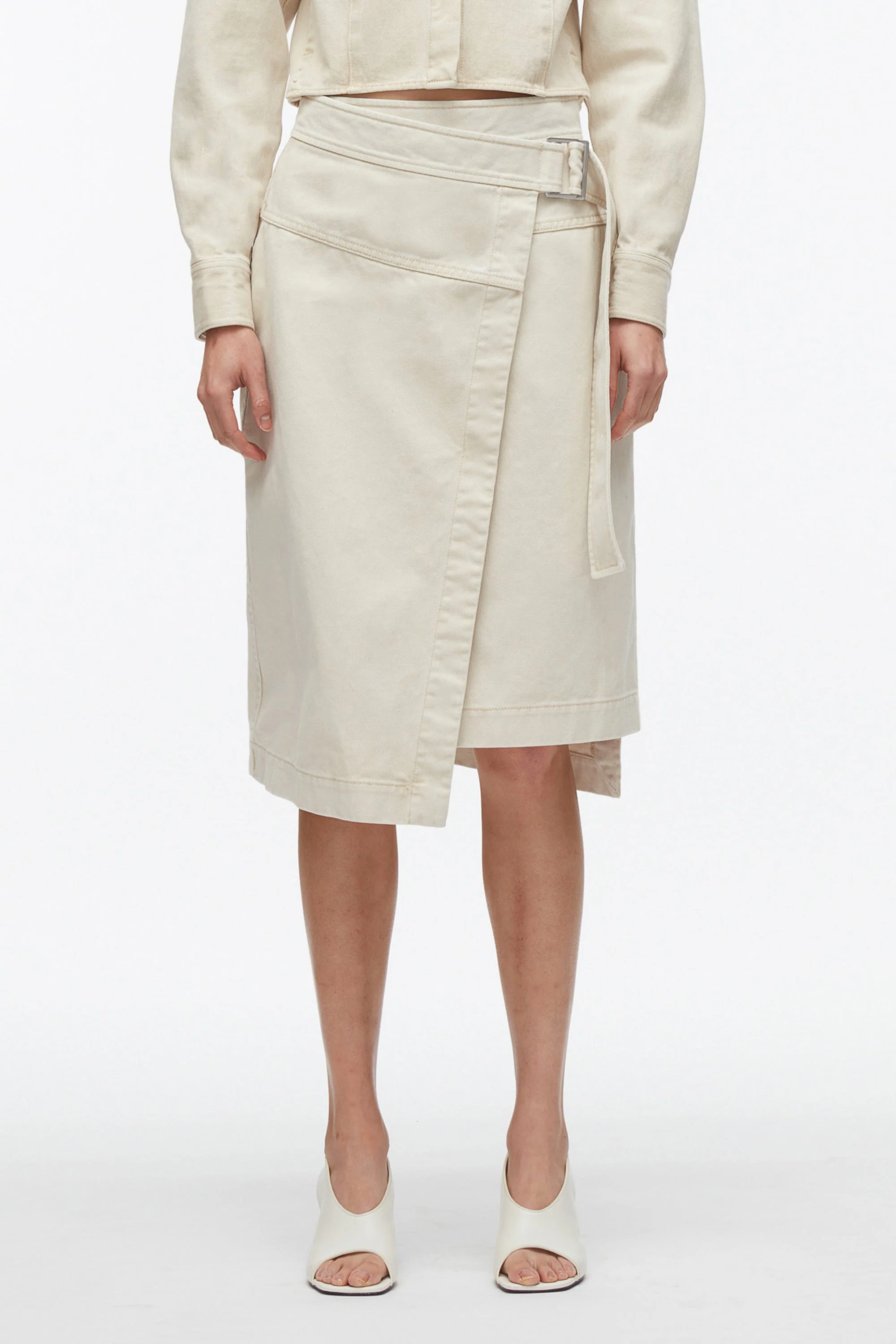 Denim Wrap Half Skirt - Image 2