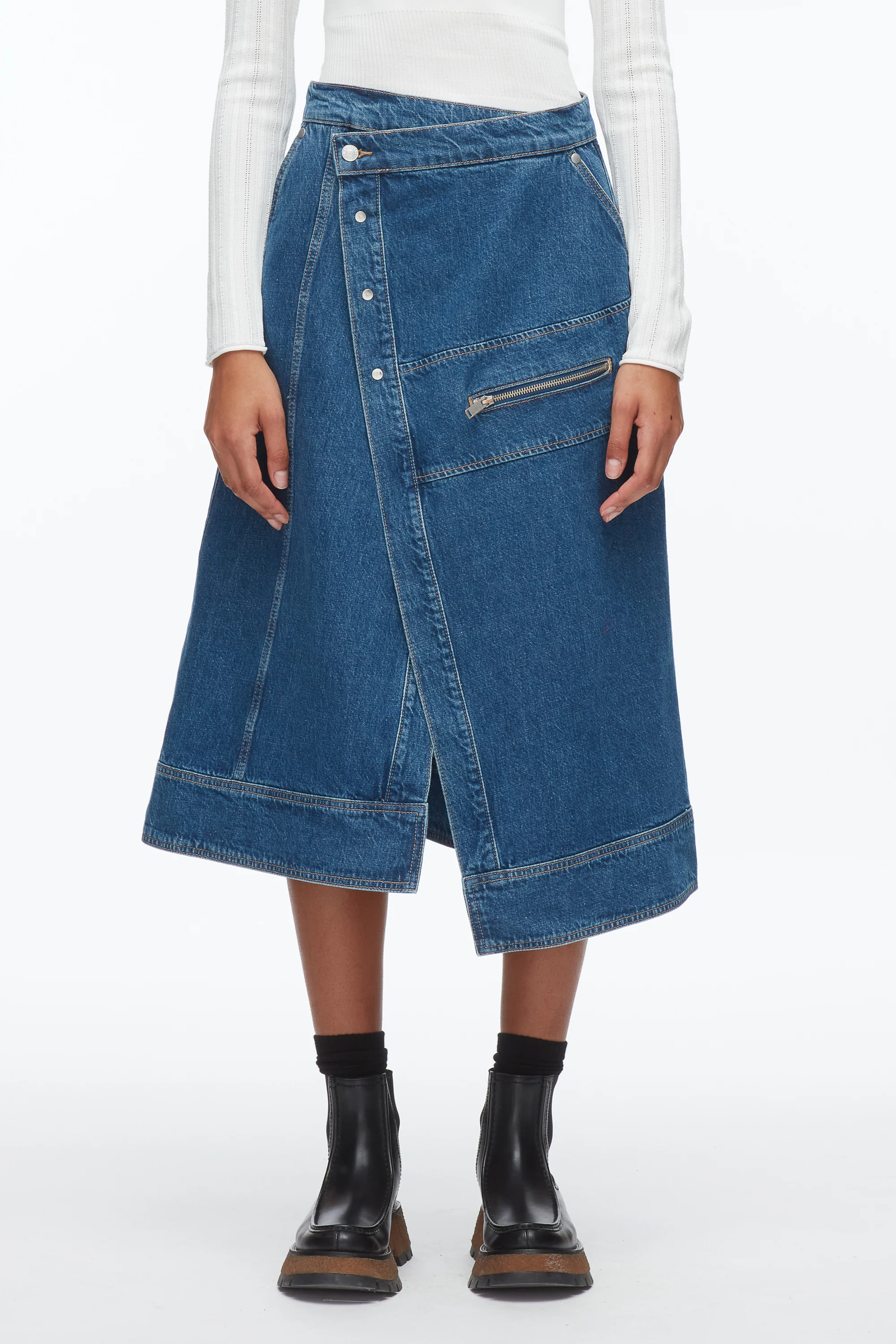 Denim Wrap Skirt - Image 3