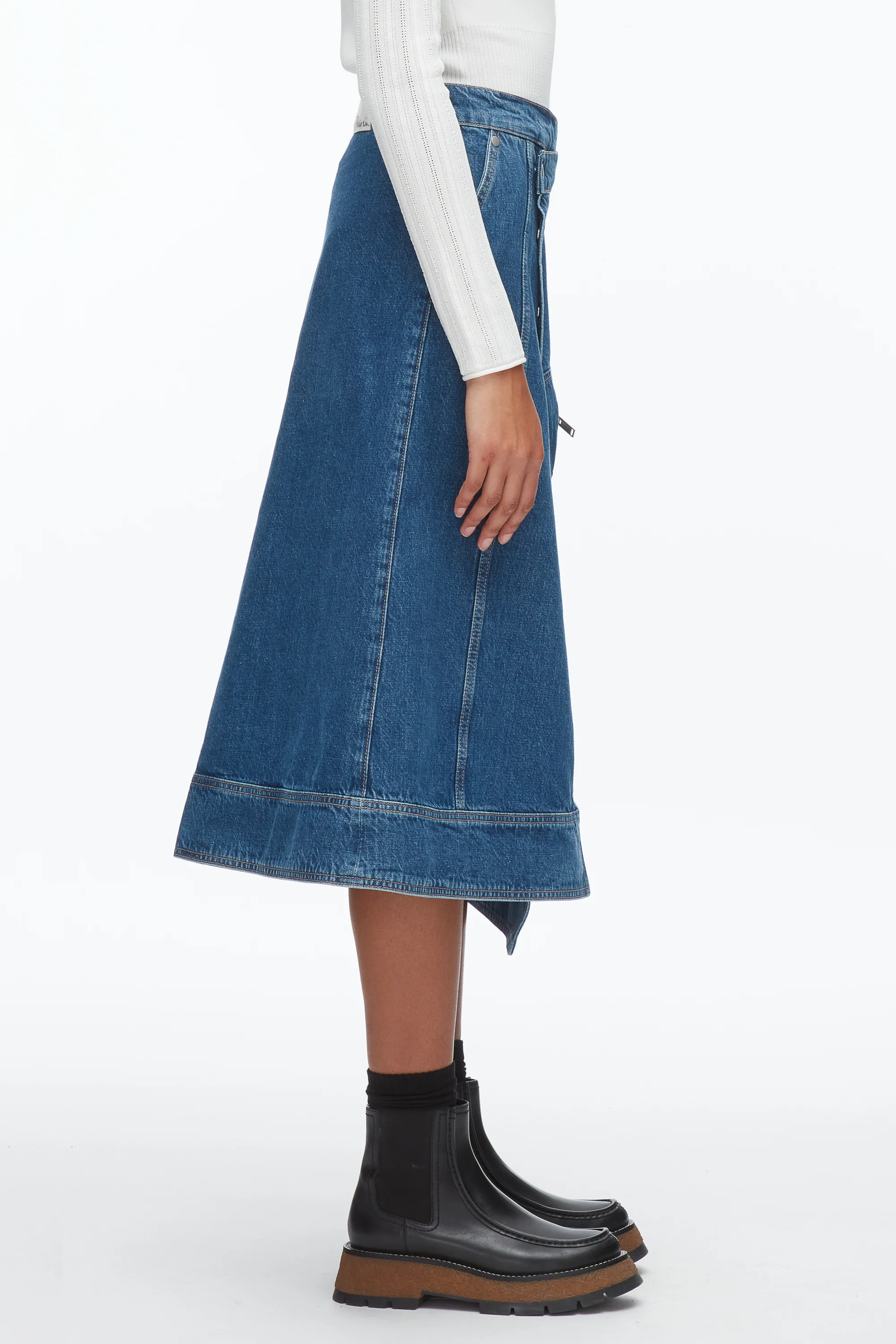 Denim Wrap Skirt - Image 4