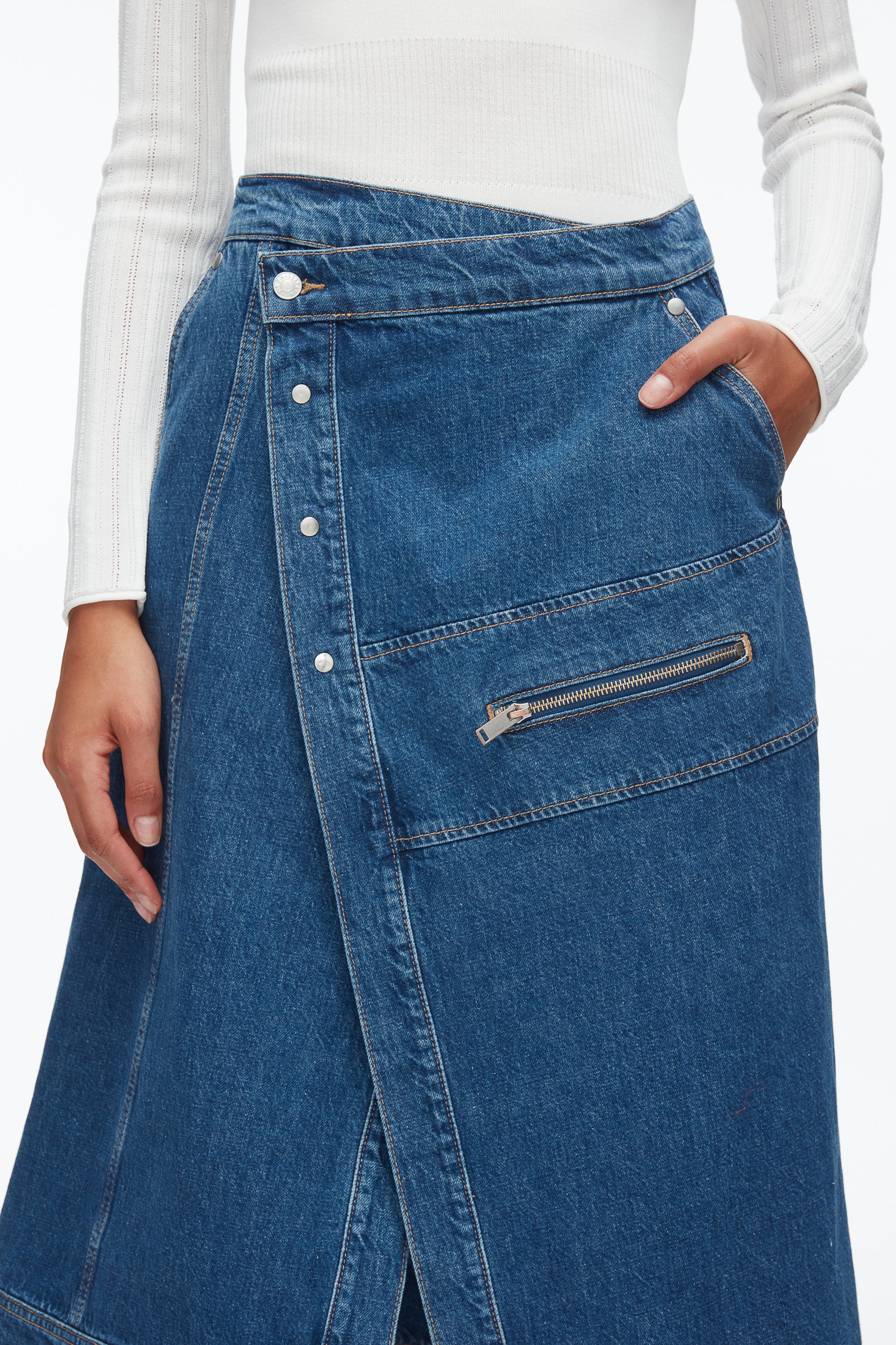 Denim Wrap Skirt - Image 6