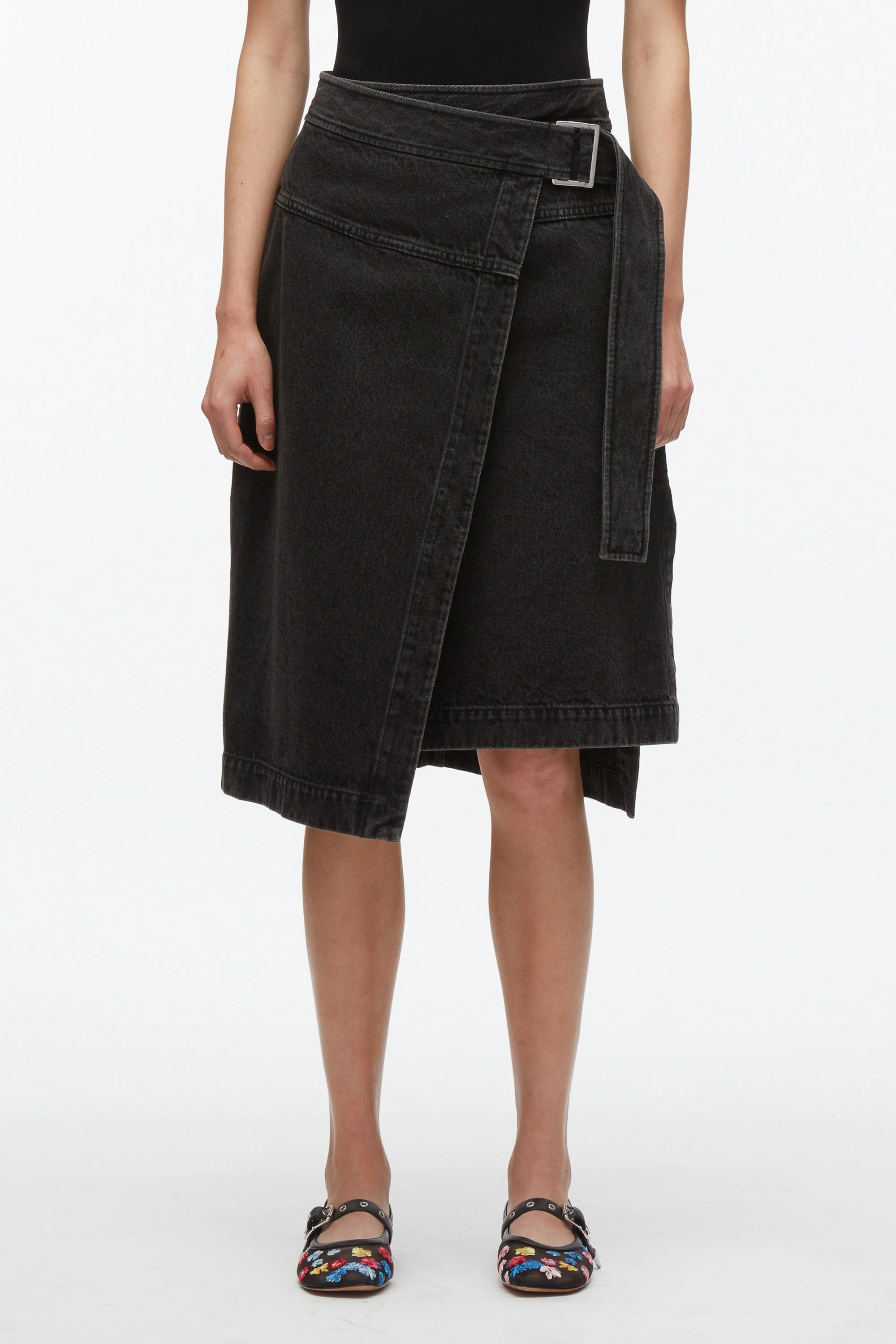 Denim Wrap Skirt - Image 2