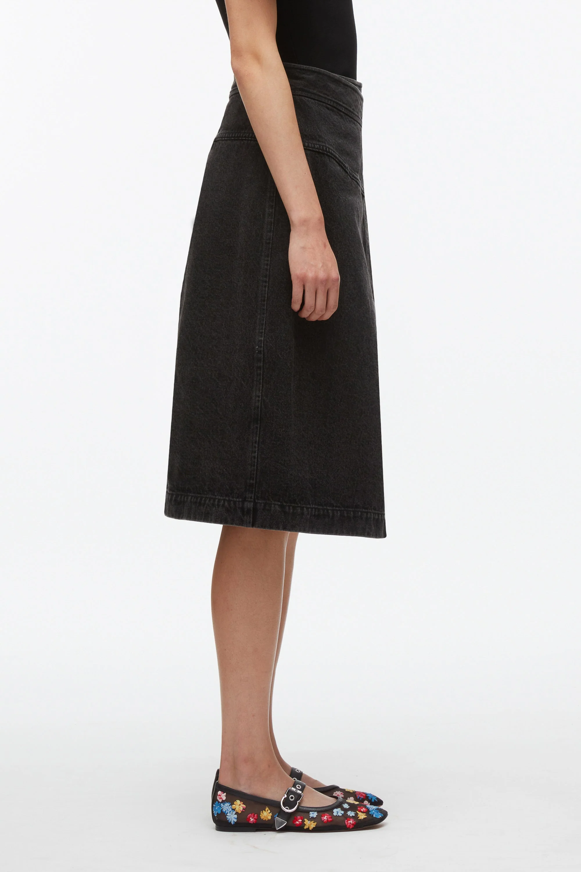 Denim Wrap Skirt - Image 3