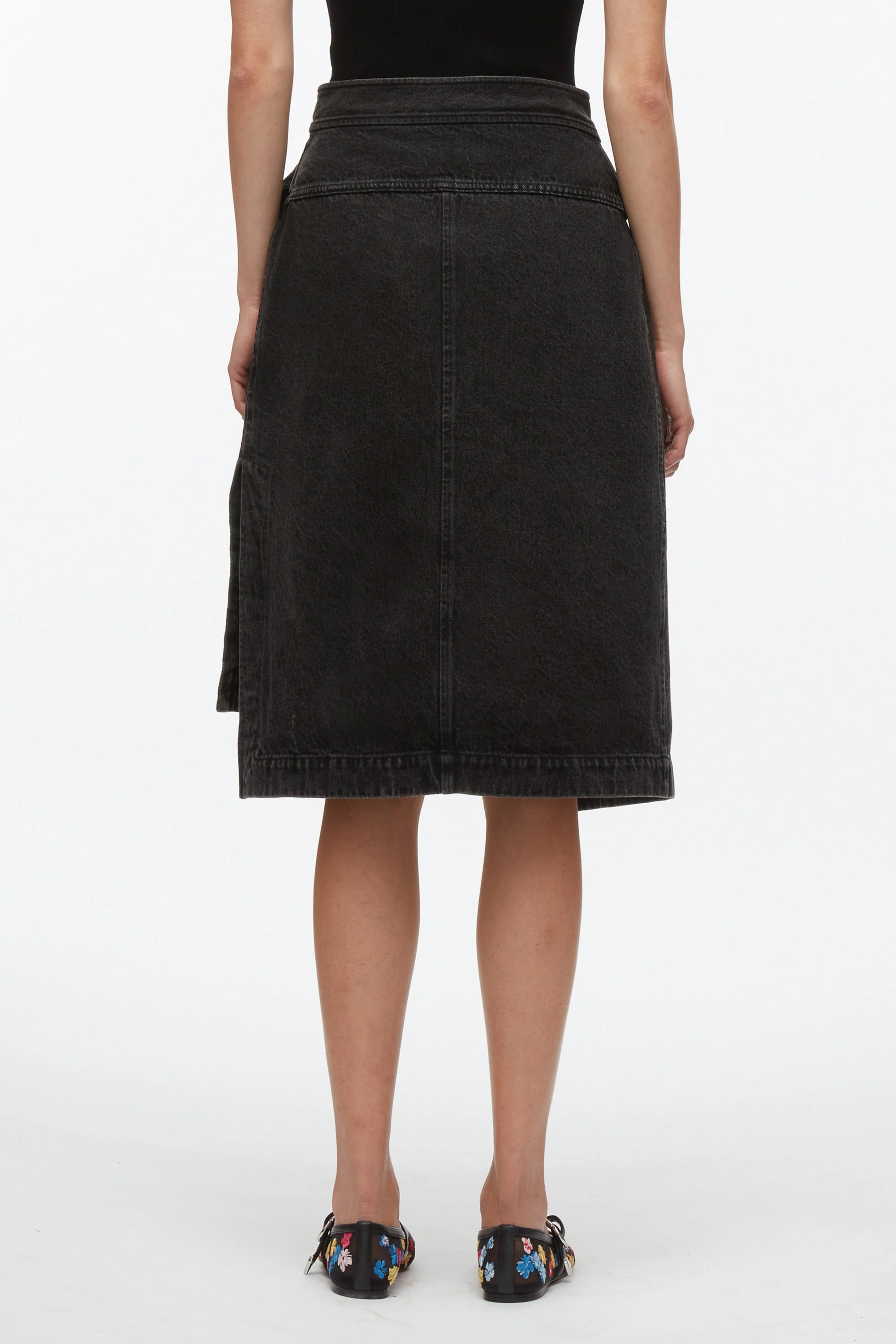 Denim Wrap Skirt - Image 4