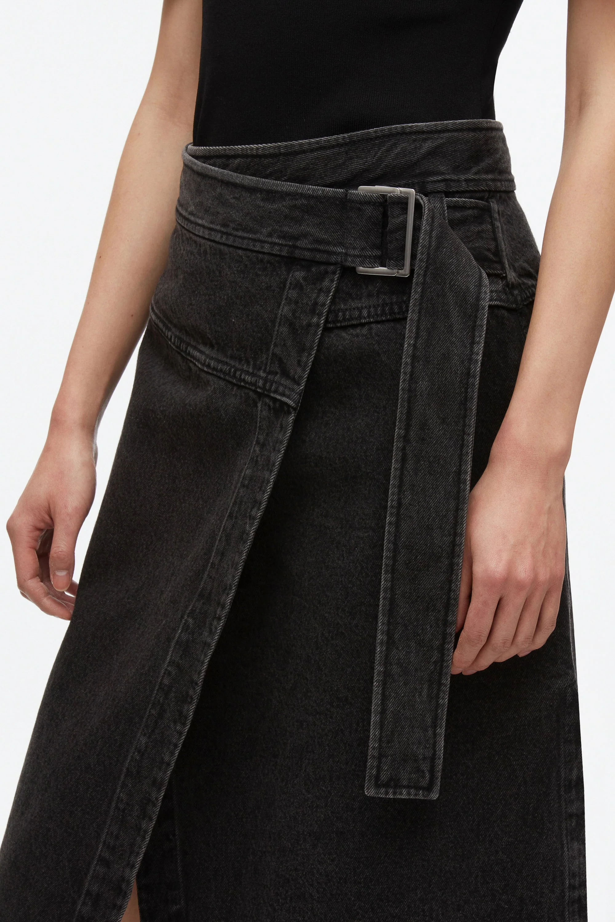 Denim Wrap Skirt - Image 5