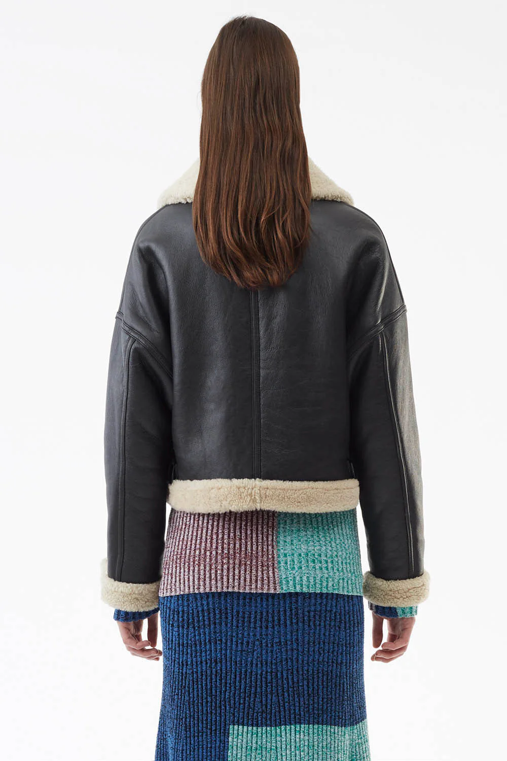 Dolman Aviator Style Shearling Bomber - Image 3
