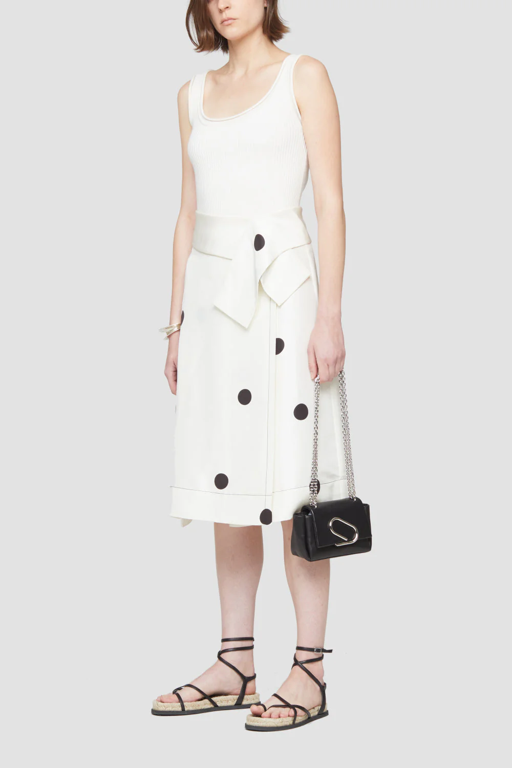 Dot Print Drape Band Skirt