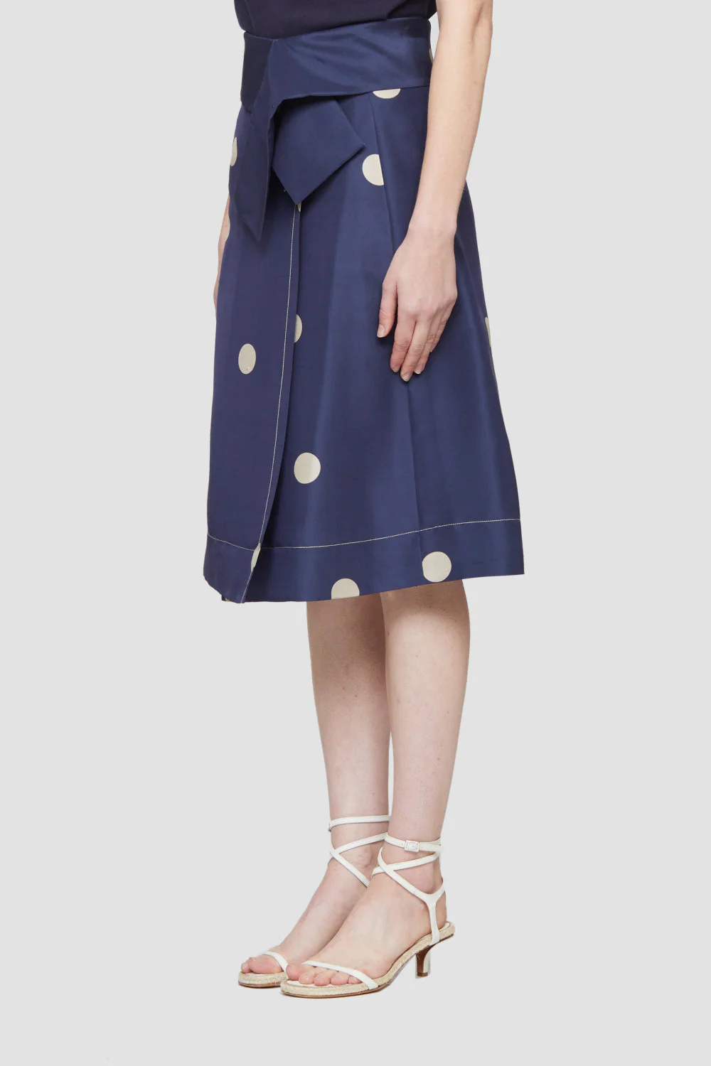 Dot Print Drape Band Skirt - Image 11