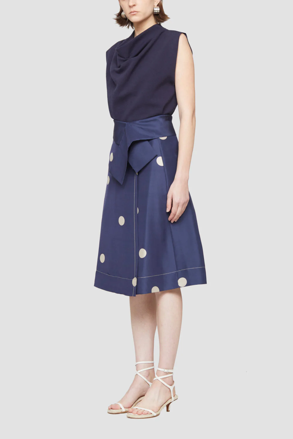 Dot Print Drape Band Skirt - Image 14