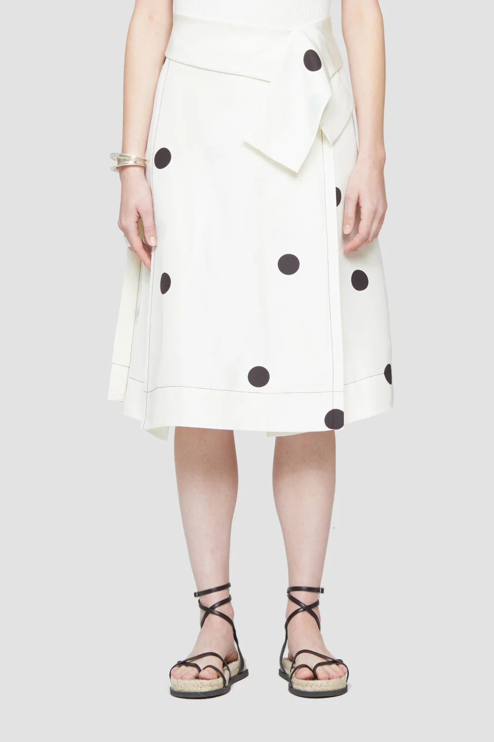 Dot Print Drape Band Skirt - Image 3