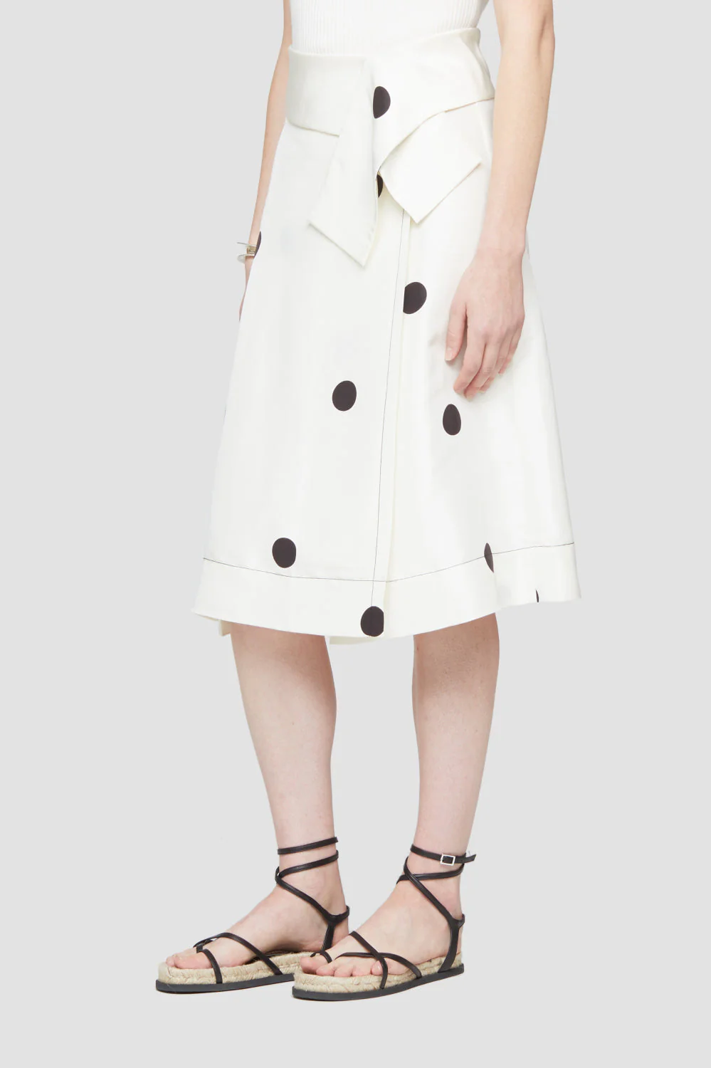 Dot Print Drape Band Skirt - Image 4