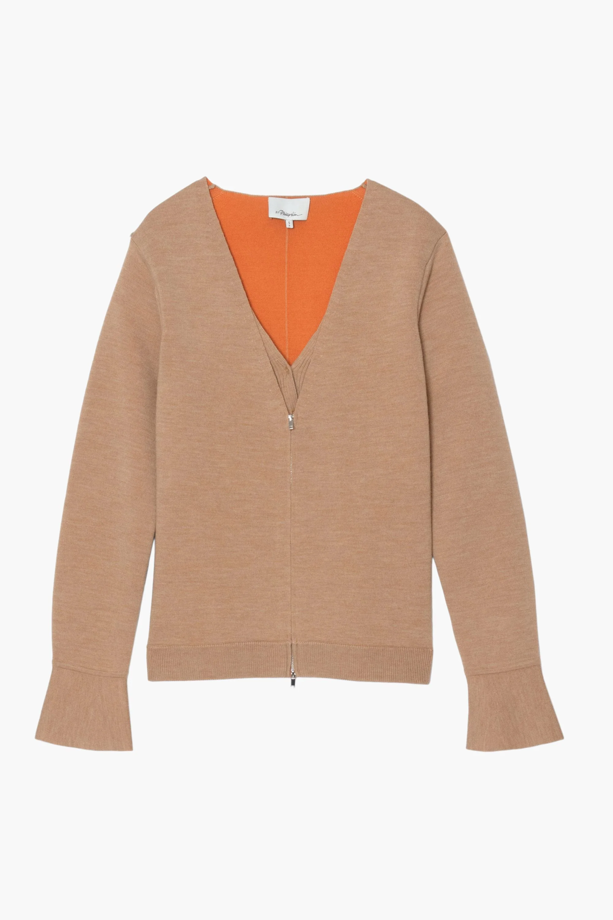 Double Face Wool Zip-Front Cardigan - Image 2