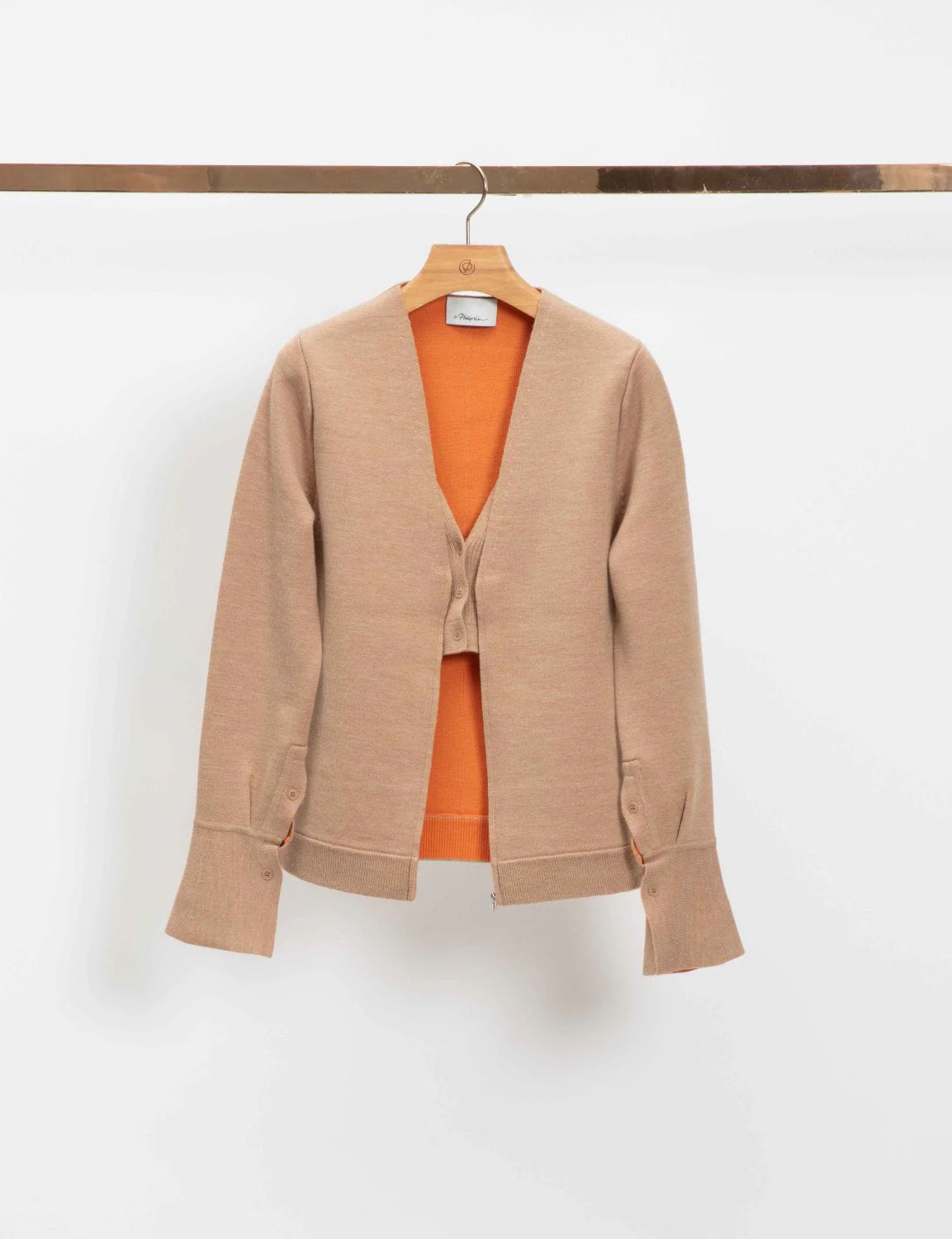 Double Face Wool Zip-Front Cardigan - Image 3
