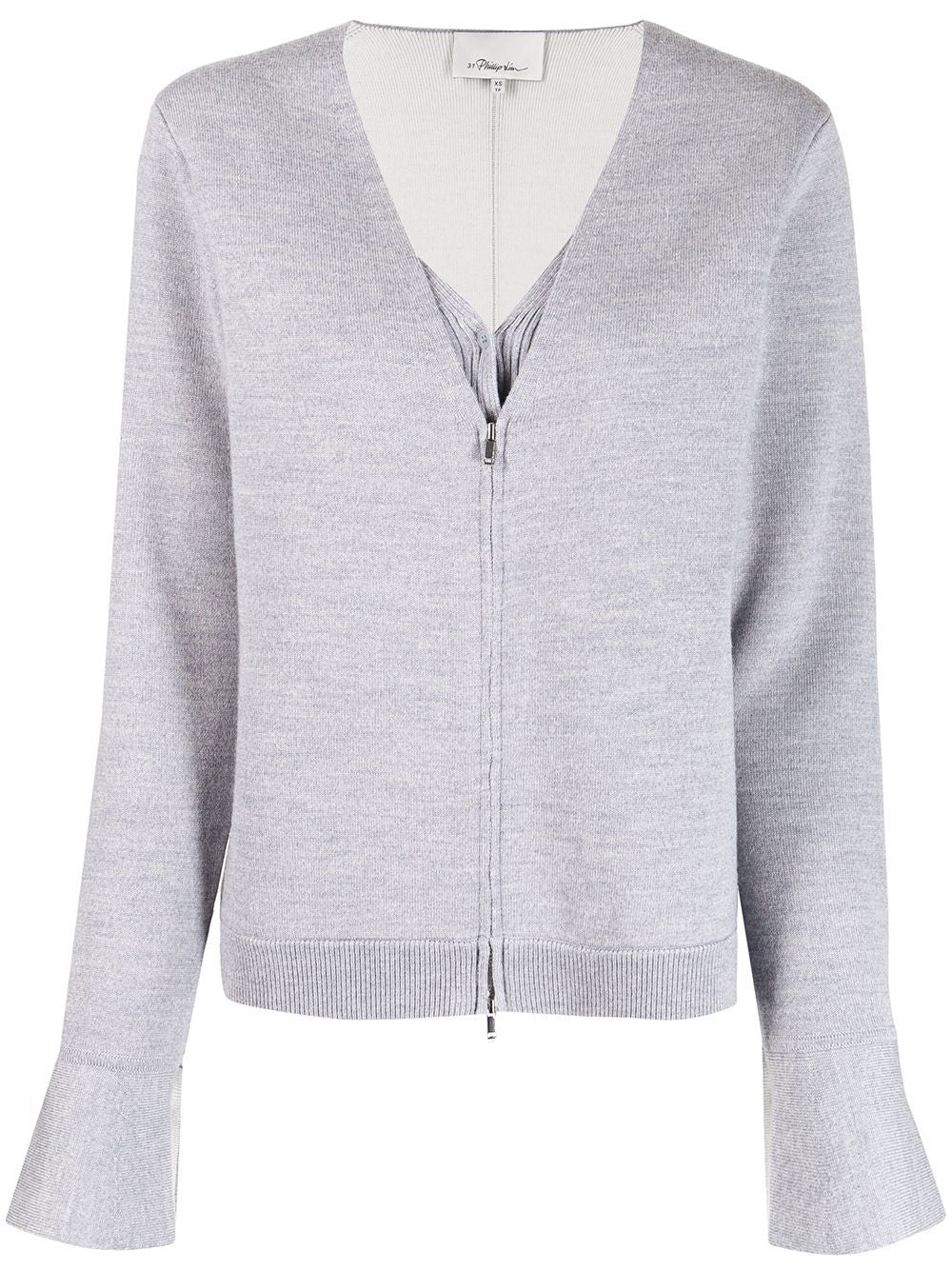 Double Face Wool Zip-Front Cardigan - Image 4