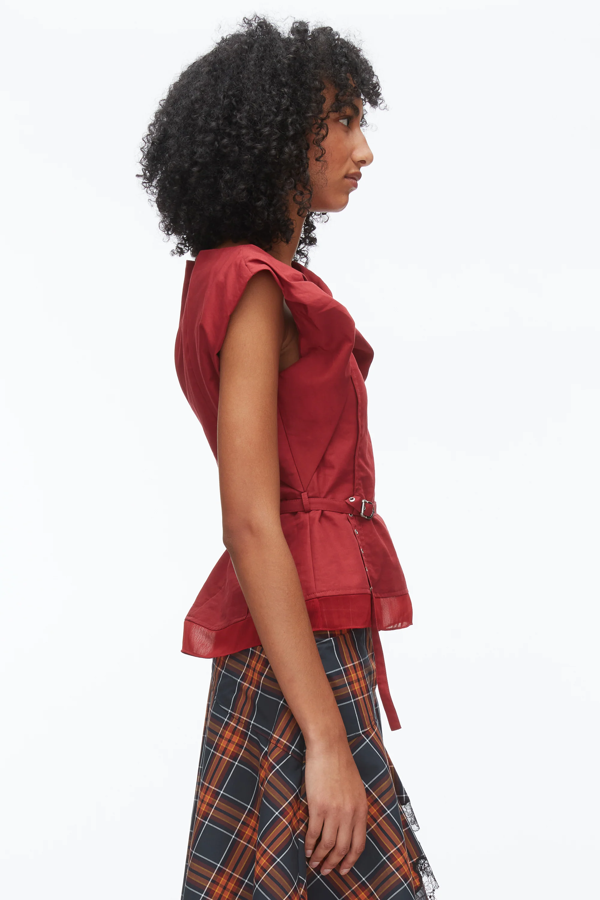 Draped Bow Belted Shell Top - Image 10