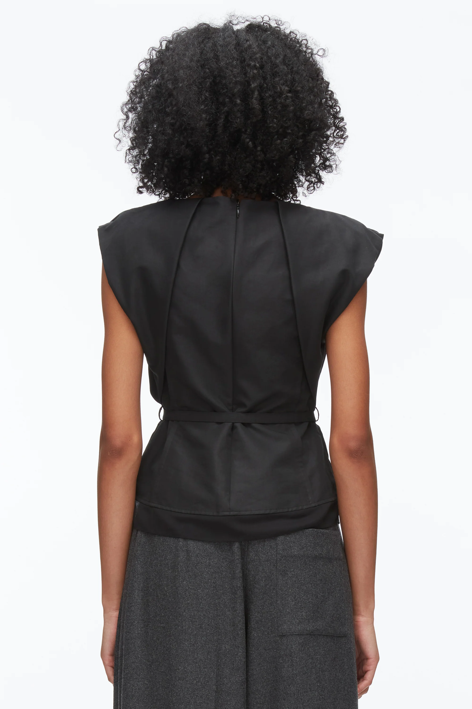 Draped Bow Belted Shell Top - Image 5