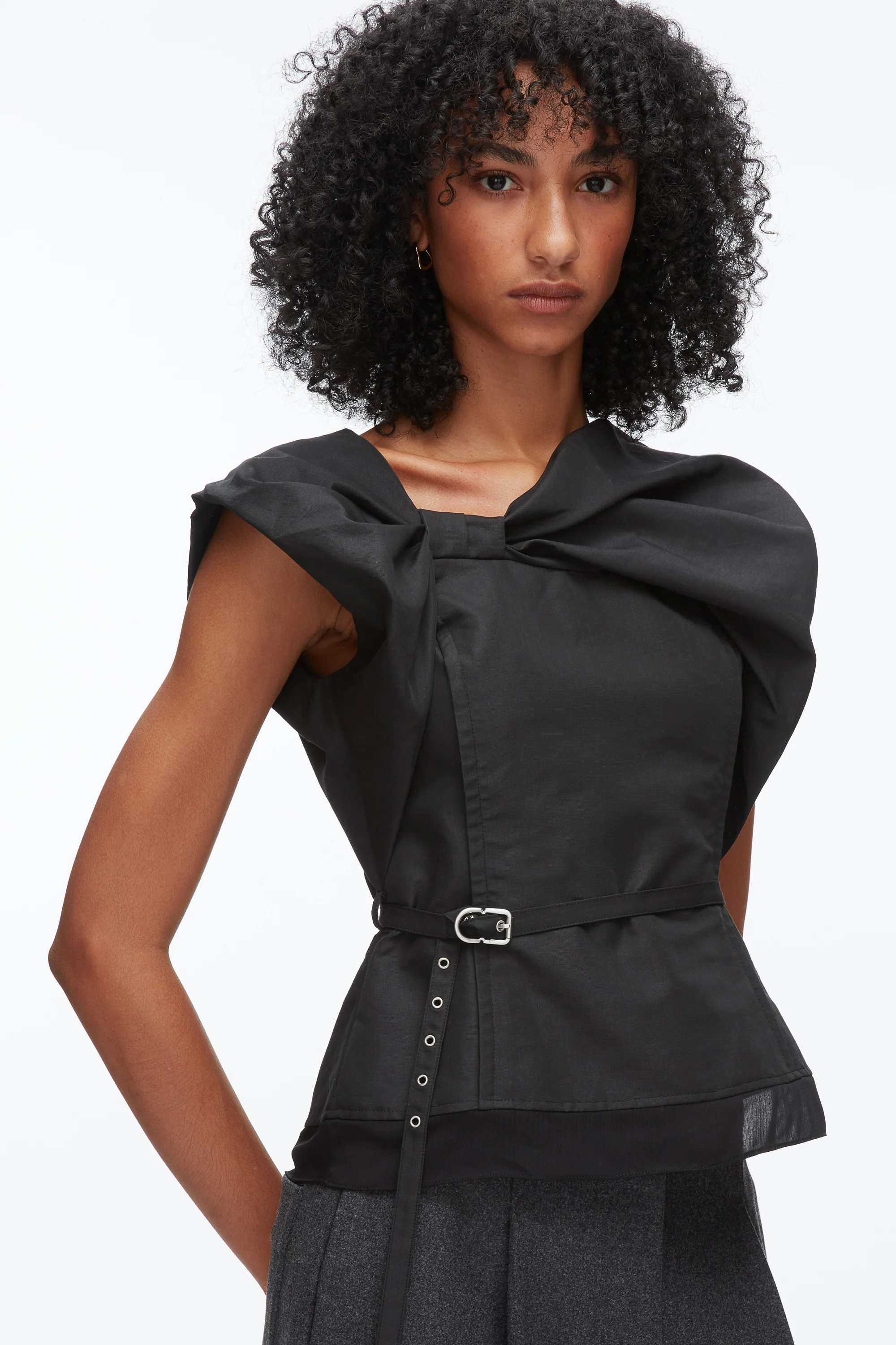 Draped Bow Belted Shell Top - Image 6