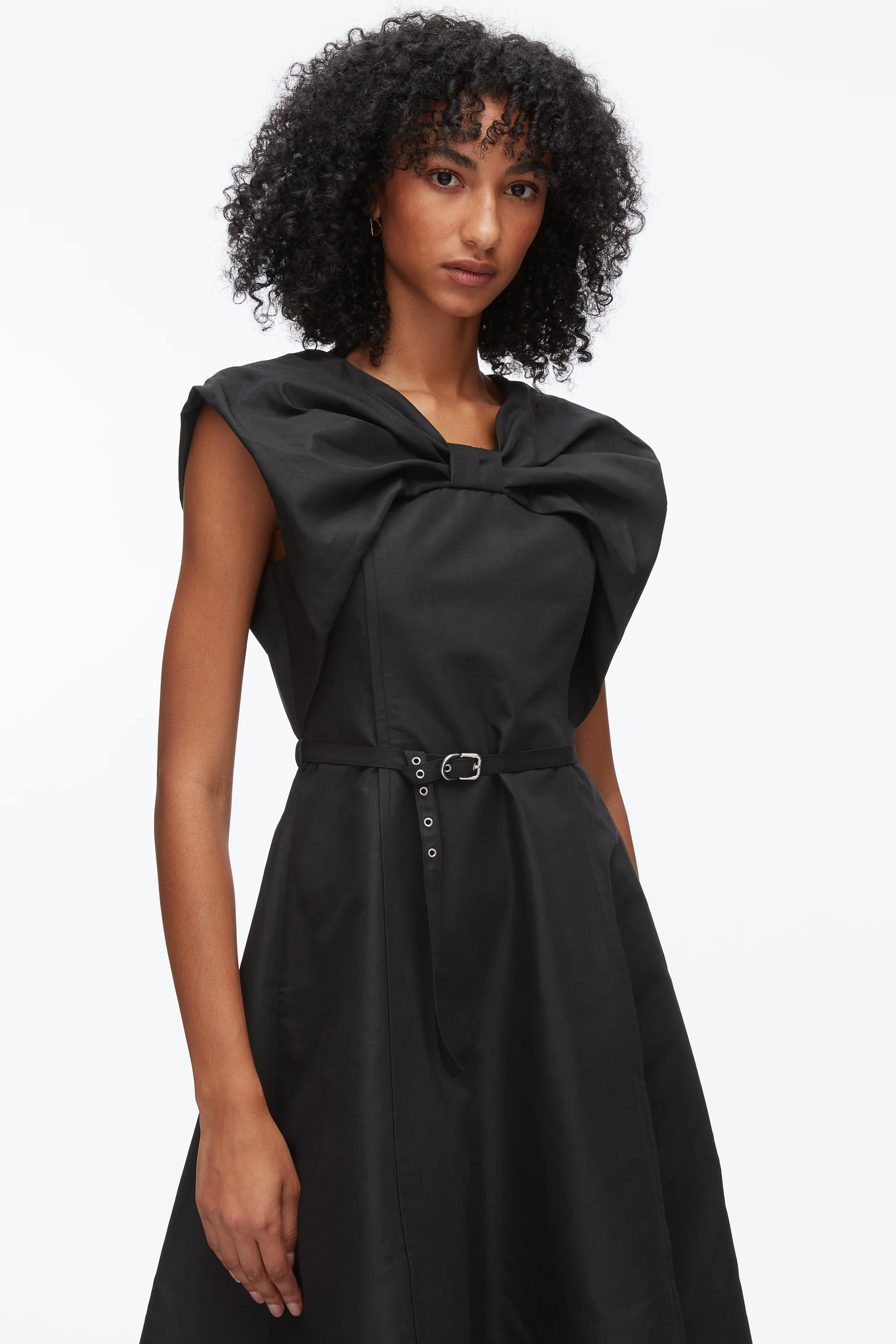 Draped Bow Dress with Belt - Image 5
