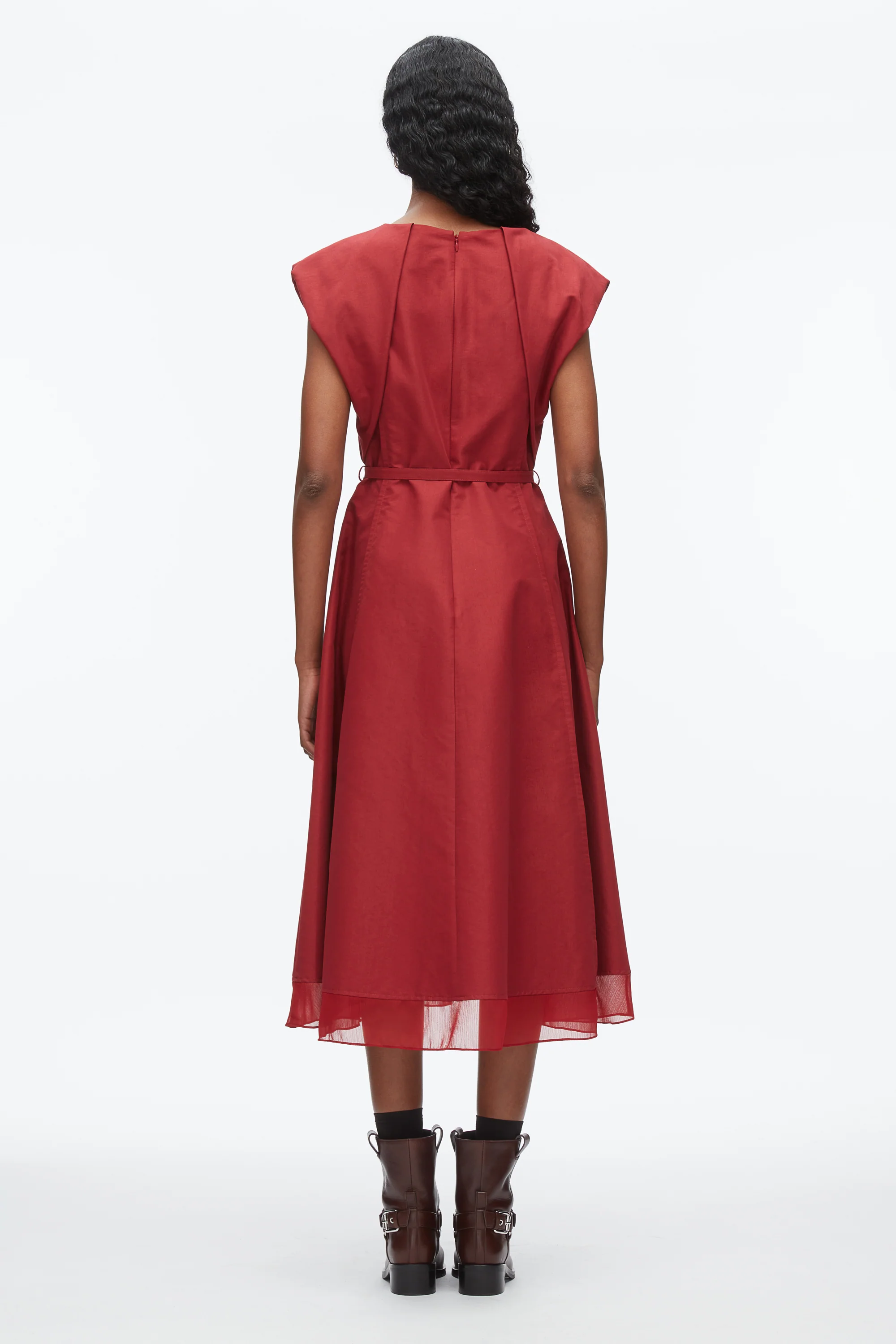 Draped Bow Dress with Belt - Image 9